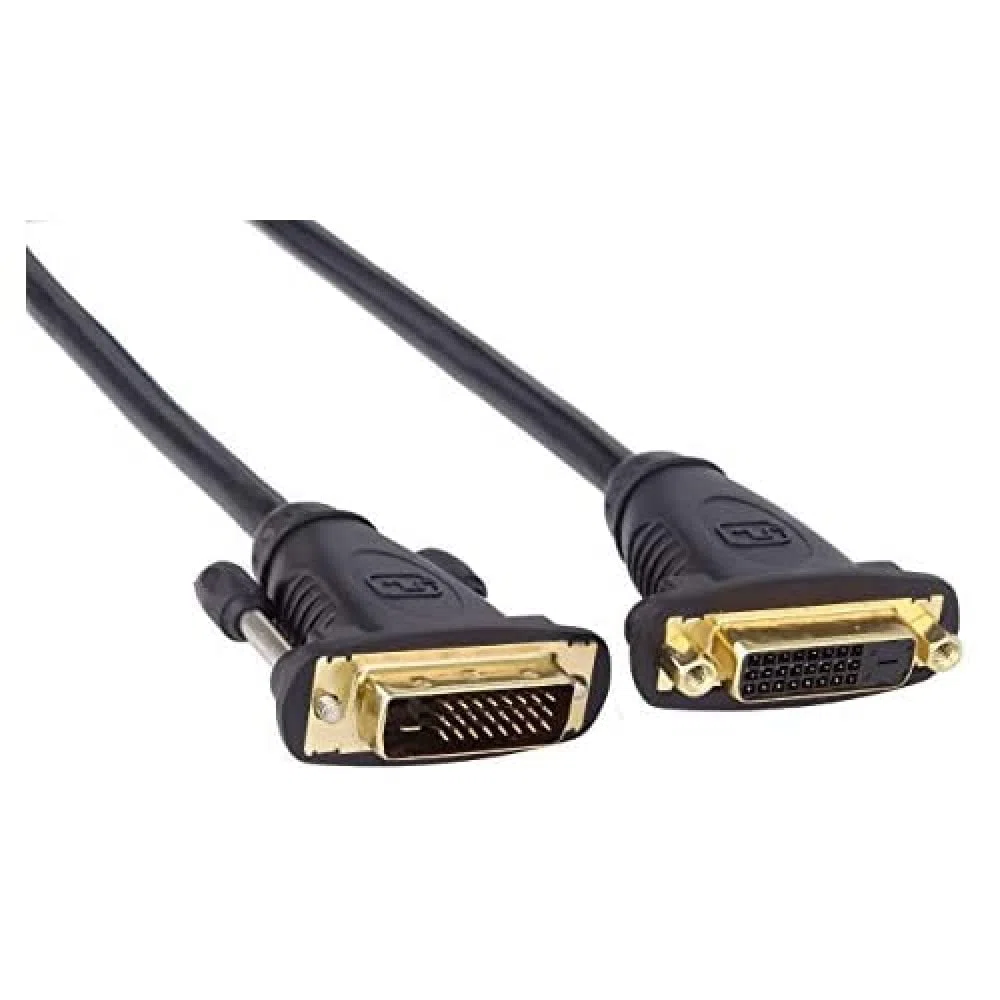 PremiumCord Przewód Przedłużający DVI - 2 M, Dual-Link, DVI-D (24+1) Żeński Na Męski, Cyfrowy, Full HD 1080P 60 Hz, Czarny, 2 m