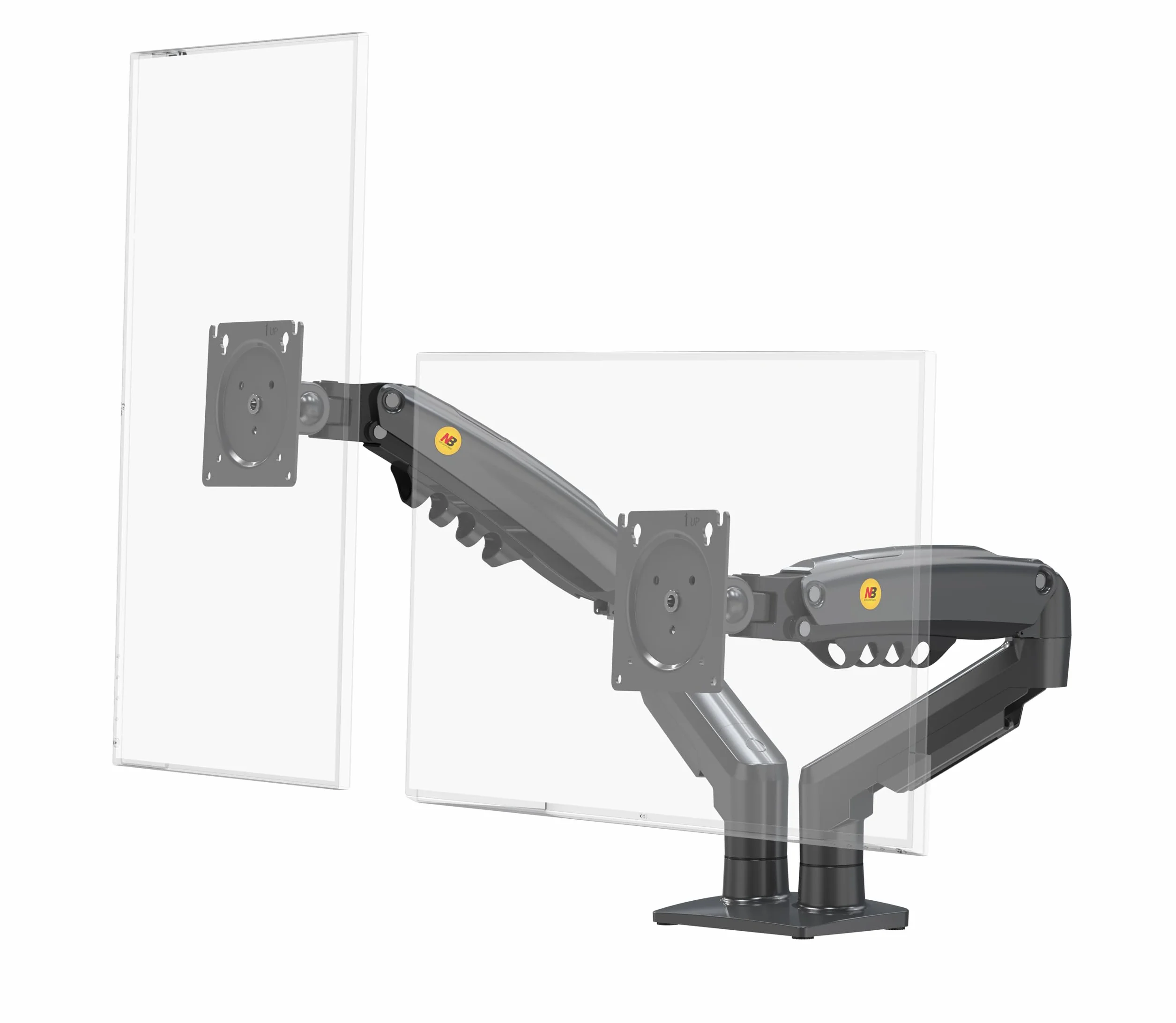 Regulowany Obrotowy Uchwyt na Dwa Monitory LCD LED 17-27 cali 2-9 kg