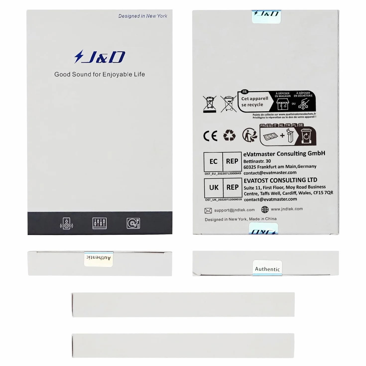 J&D 2-pakiety złoconych kabli audio stereo 3,5 mm Aux 90° prosty kąt Kompatybilne z iPhone, głośnikami i innymi urządzeniami, 0,9 m