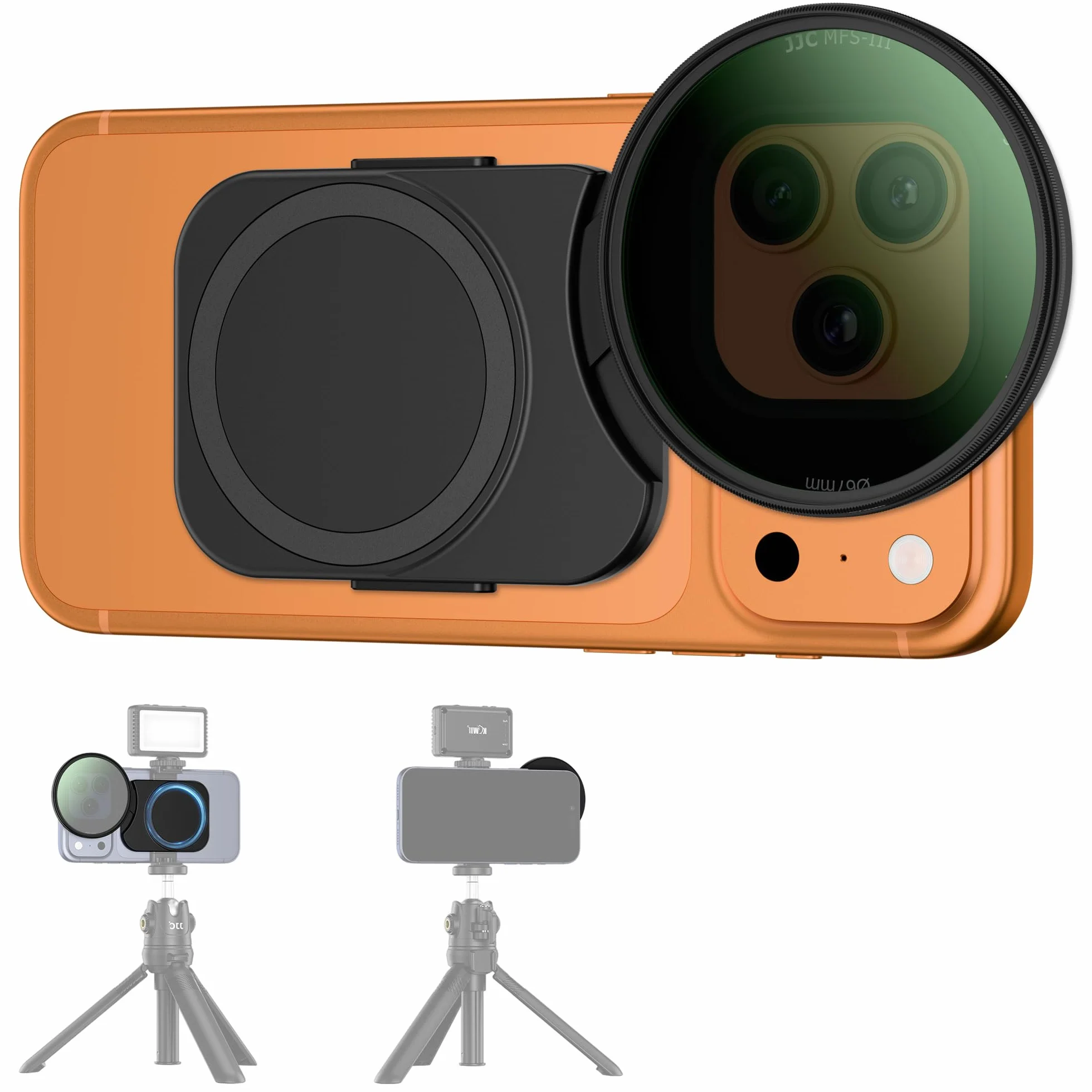 JJC Magnetyczny adapter filtra do telefonu 67 mm do 17, 17 Pro Max, 17 Pro, 17 Plus, 16, 16 Pro Max, 16 Pro, 16 Plus, iPhone 15, 15 Pro Max, 15 Pro, 15 Plus, iPhone 14, 14 Pro Max, 14 Pro, 14 Plus