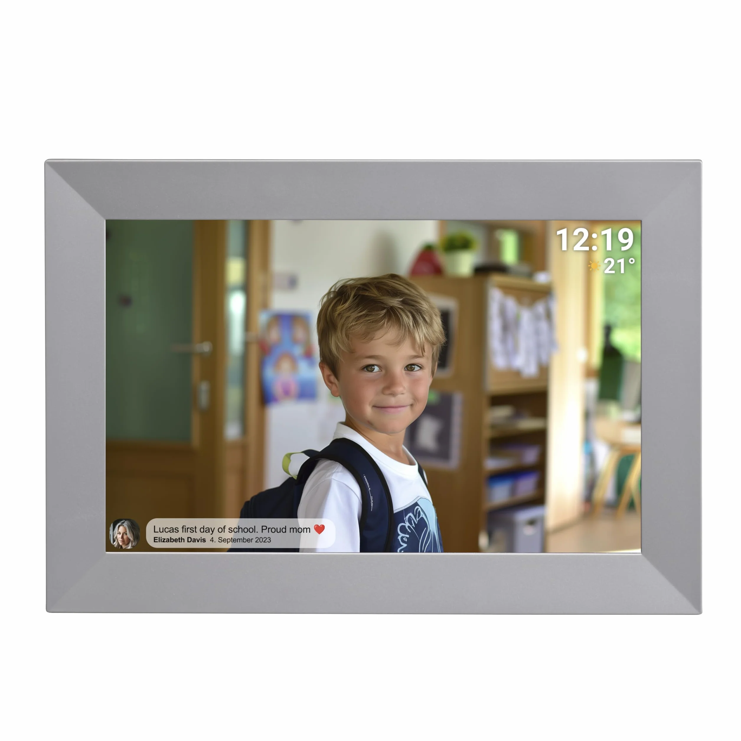 Denver PFF-1026G cyfrowa ramka na zdjęcia Wi-Fi – ekran dotykowy IPS HD 10,1", zintegrowane oprogramowanie FRAMEO, bezprzewodowe udostępnianie, funkcja timera, szara