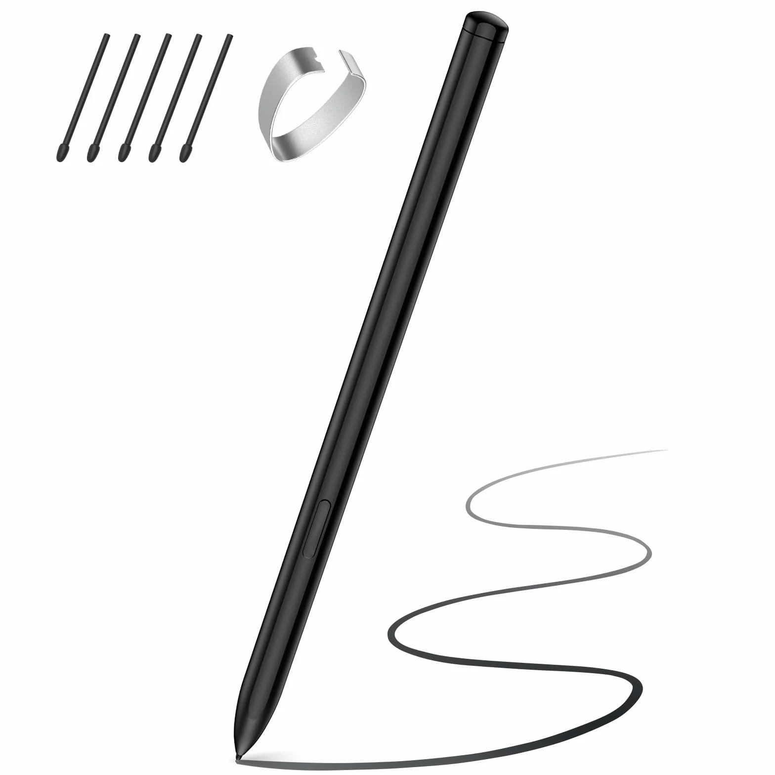 TiMOVO Magnetic EMR Stylus Compatible with Remarkable 2 Eraser 4096 Pressure Sensitivity Palm Rejection Tilt Black