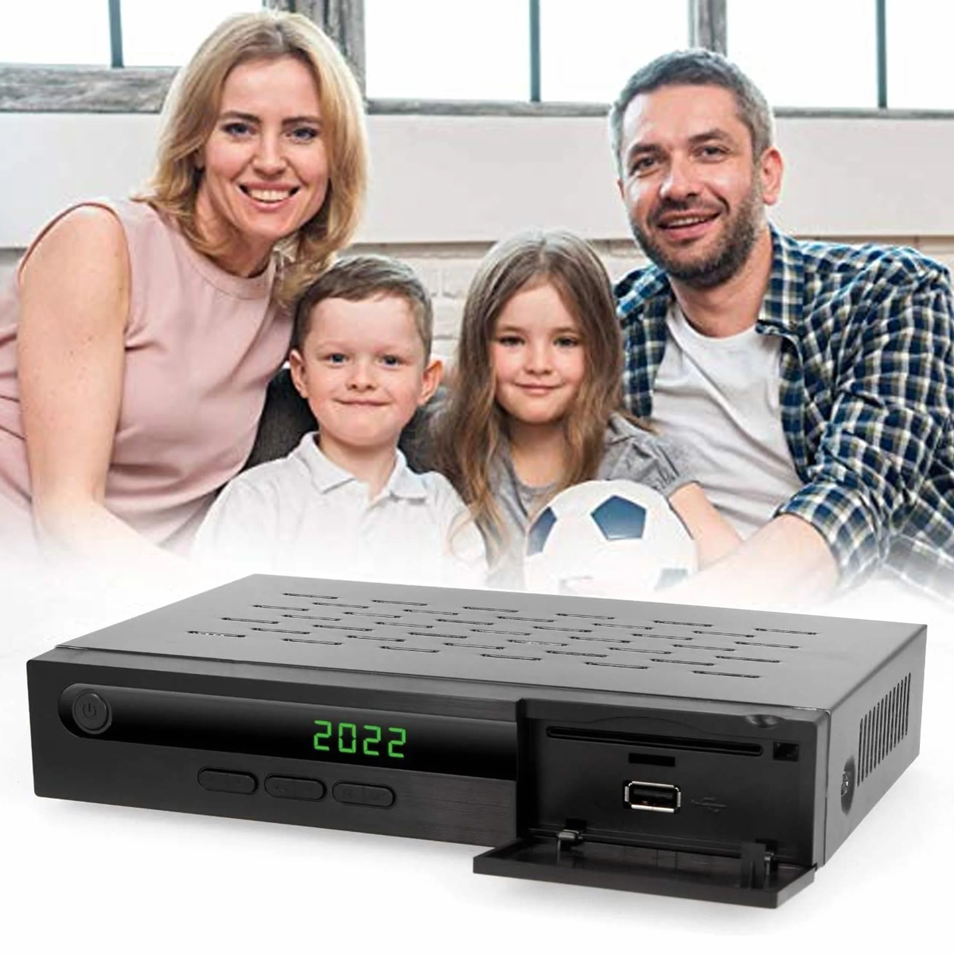 Odbiornik satelitarny Leyf PVR: funkcja nagrywania cyfrowego (HDTV, DVB-S/DVB-S2), HDMI, Scart, 2 porty USB, Full HD (1080p) [wstępnie zaprogramowany dla Astra, Hotbird i Tursat] + kabel HDMI