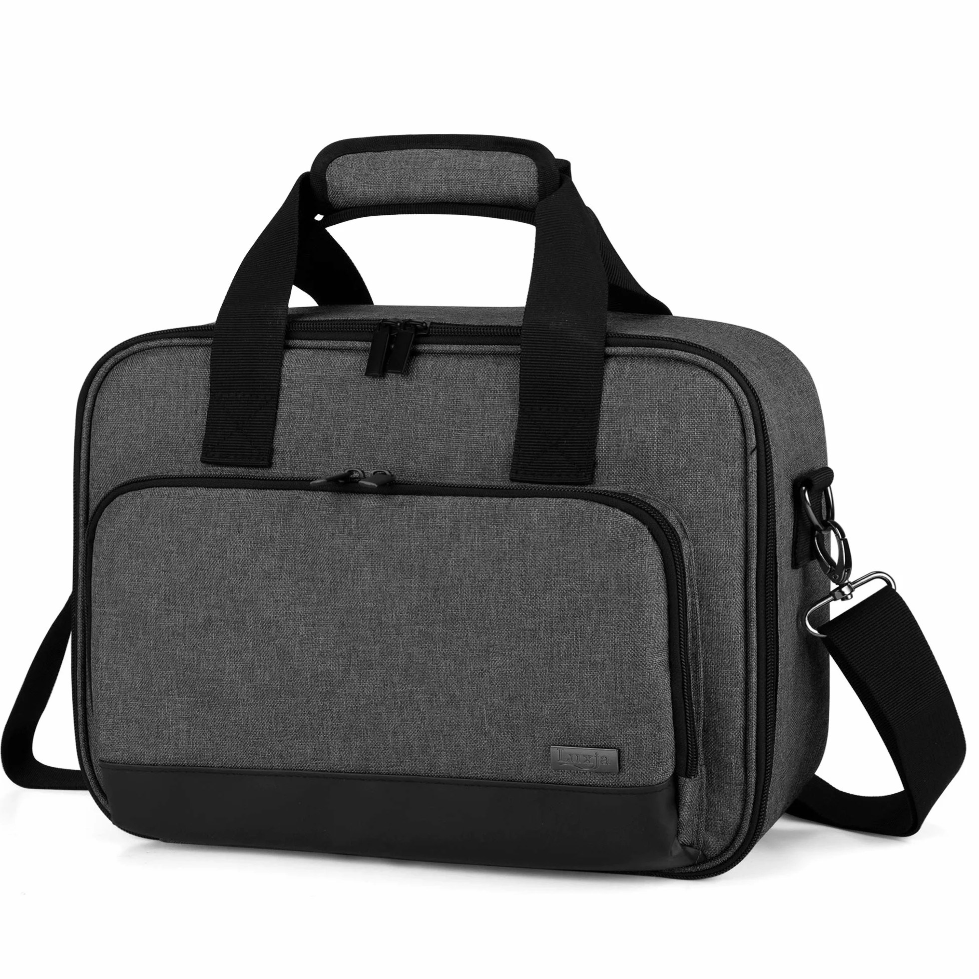 Etui Luxja na projektor, torba na projektor z ochronną wkładką na laptop, etui na projektor z kieszeniami na akcesoria (kompatybilne z większością głównych projektorów), Czarny, 40.6 cm x 29.2 cm x