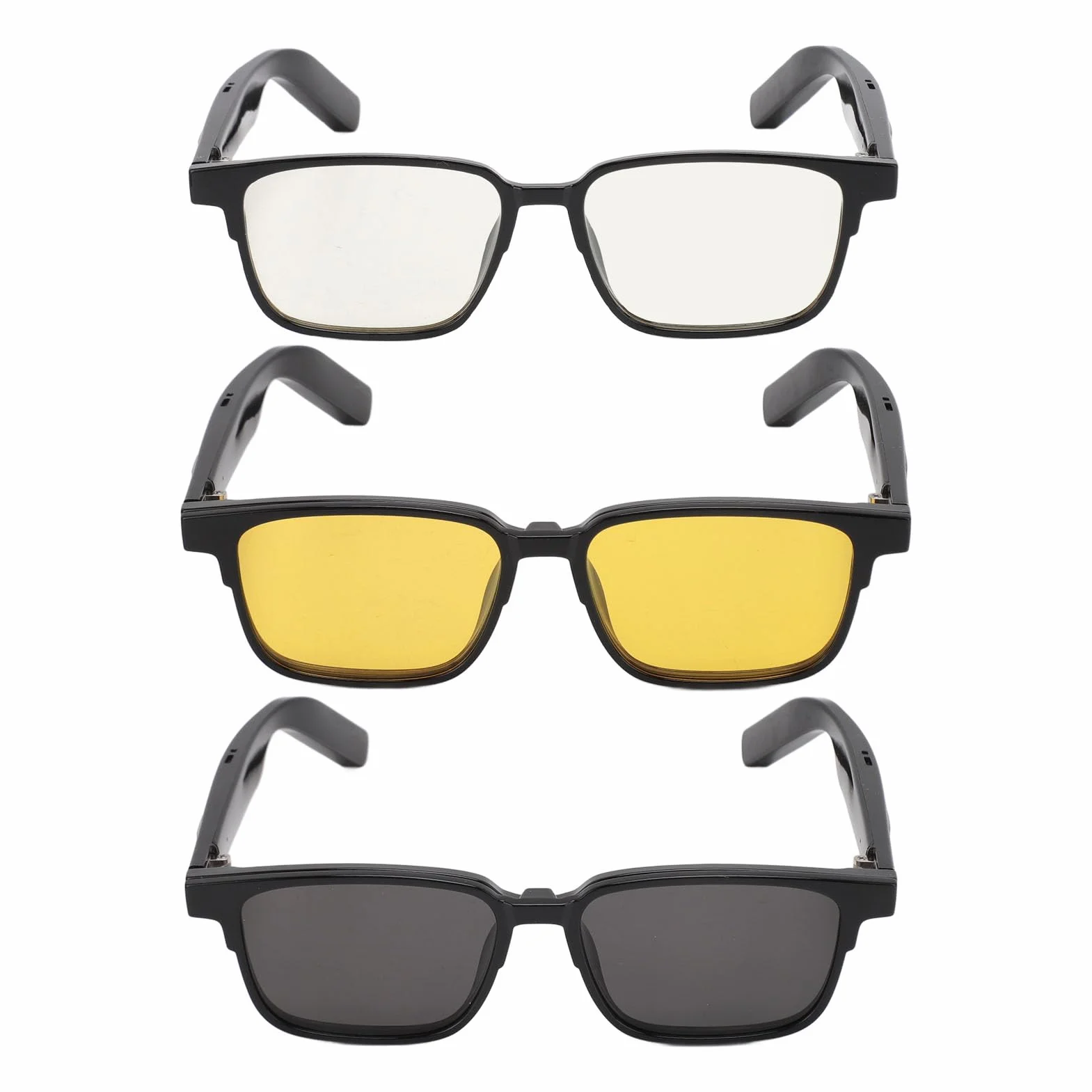 VBESTLIFE Inteligentne okulary, Bluetooth 5.3 Inteligentne okulary z otwartym uchem z wbudowanym mikrofonem, sterowanie głosem, wodoodporne IP5, podwójne głośniki, (z obiektywem wizyjnym