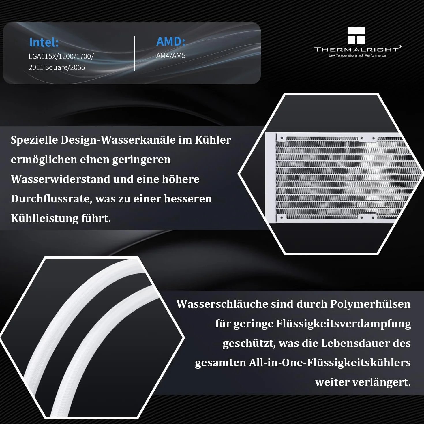 Thermalright AQUA Elite 240 ARGB V2 chłodzący płynny procesor CPU, podwójny wentylator PWM z prędkością 2000 obr./min, chłodzenie wody procesora komputerowego 240, do AMD/AM4/AM5 i Intel