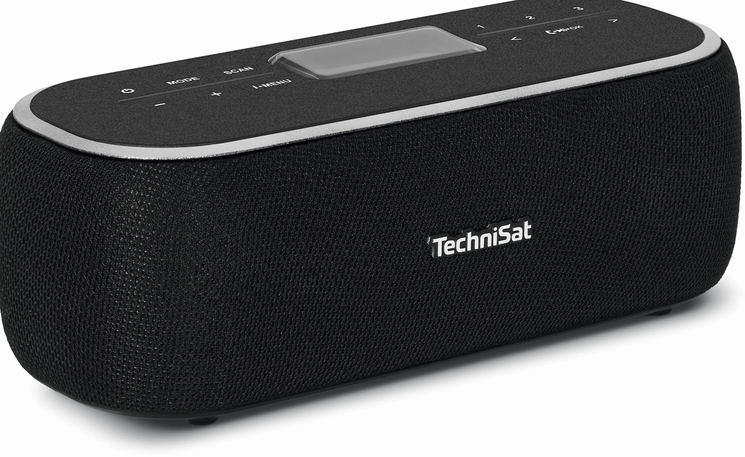 TechniSat DIGITRADIO BT 1 Przenośny głośnik Bluetooth z radiem cyfrowym DAB+ (UKF, zegar, budzik, zapis ulubionych stacji, tryb głośnomówiący, AUX-in, przyciski wyboru, akumulator, 6 W), czarny