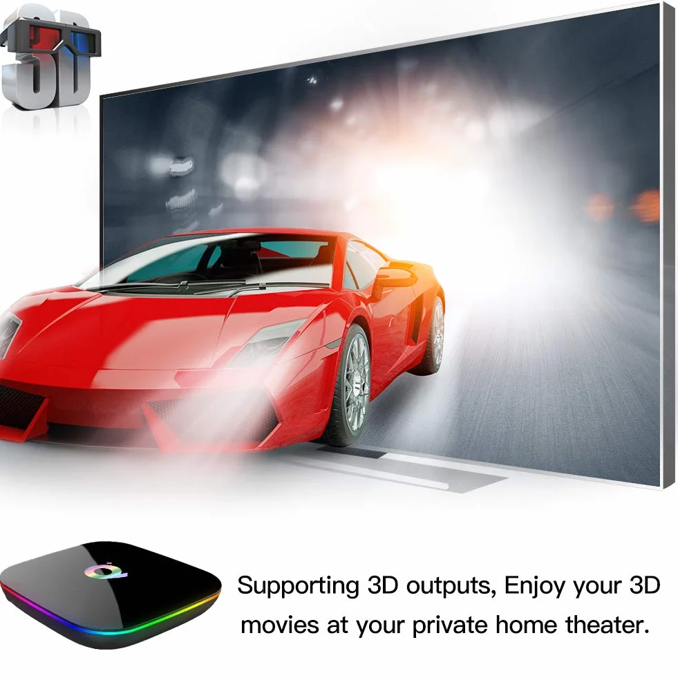 Android TV Box Q Plus H6 Quad Core Cortex-A53 2GB RAM 16GB ROM 6K 3D WiFi Ethernet USB 3.0 Smart TV Box
