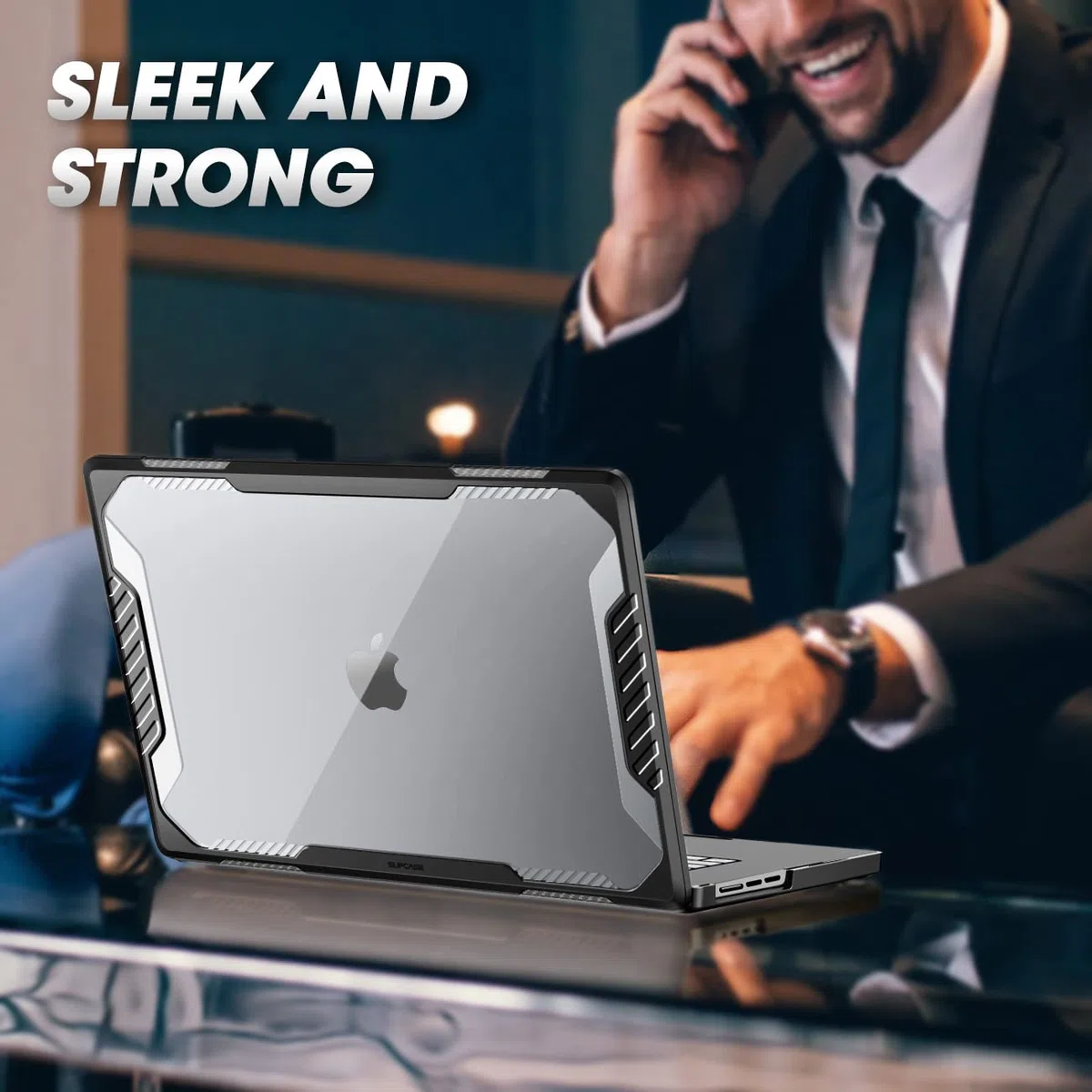 SUPCASE Etui Unicorn Beetle do MacBooka Air 13,6" (M3/2024, M2/2022) A2681, dwuwarstwowe twarde etui do MacBook Air 13,6" z Touch ID (czarne)