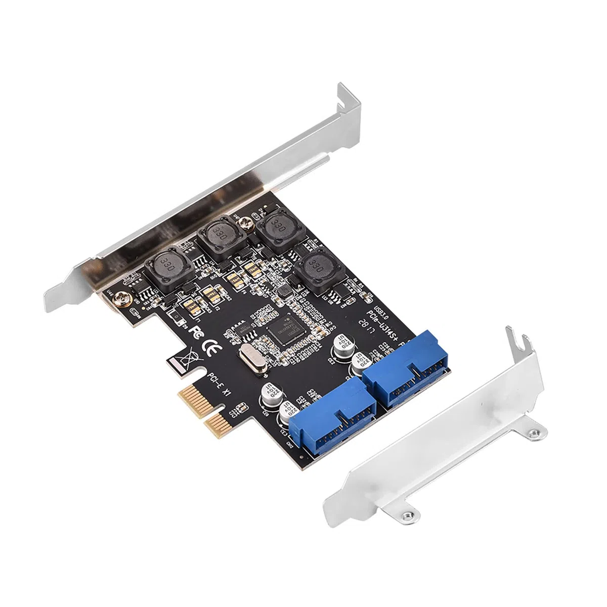 Adapter PCIE, PCIE PCIExpress do Wewnętrznego 2-portowego 19-pinowego Nagłówka Karty rozszerzeń USB 3.0 z Niskim Profilem