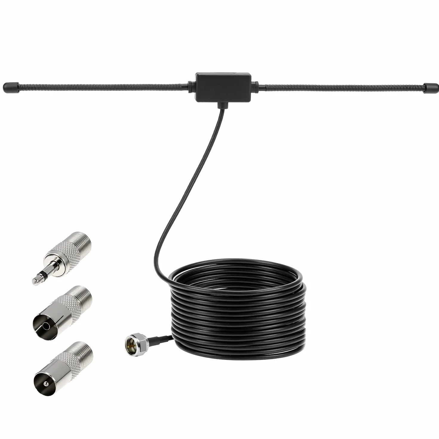 QWORK DAB UKW Antena radiowa, 75 omów FM Dipolantena z kablami o długości 3 m i wtykiem typu F do tunera radiowego, stereo Empfänger, AV-Empfänger, Musik System