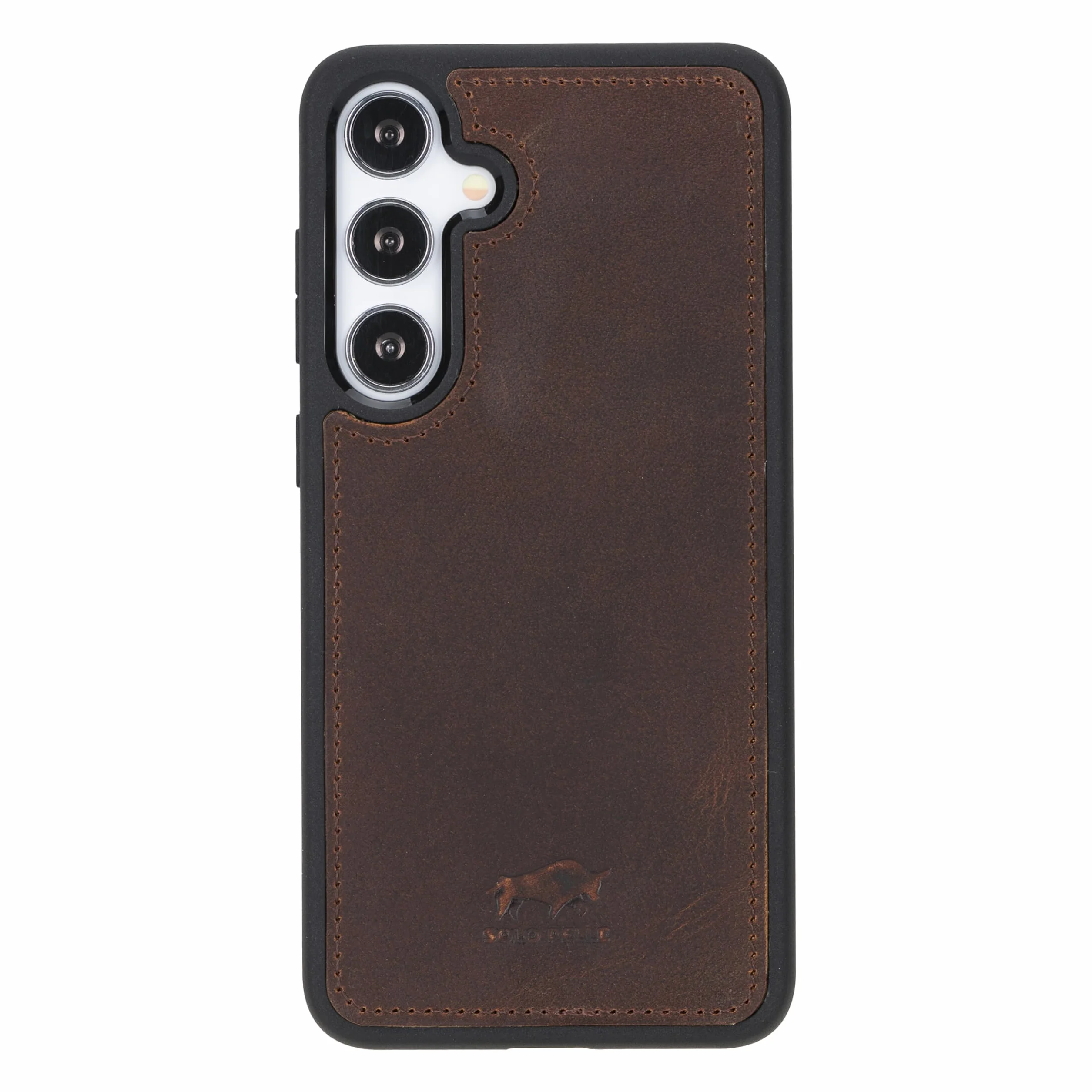 Solo Pelle Skórzane etui do Samsung Galaxy S25 + Plus, etui z prawdziwej skóry, model: Stanford (brązowy vintage)