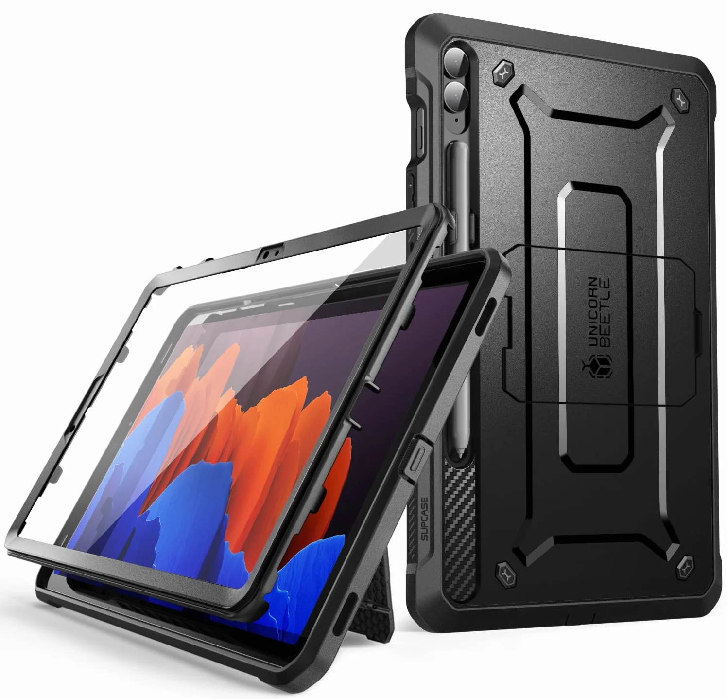 SUPCASE Etui Samsung Galaxy Tab S9 FE Plus 12,4 cala Unicorn Beetle Pro Pełna solidna ochrona czarny