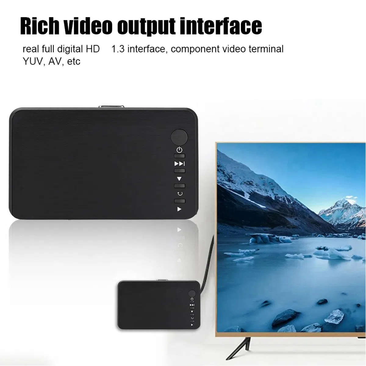 Odtwarzacz multimedialny, odtwarzacz multimedialny do dysku twardego TV HD 1080P na kartę SD dla dysku USB (Wtyczka UE)