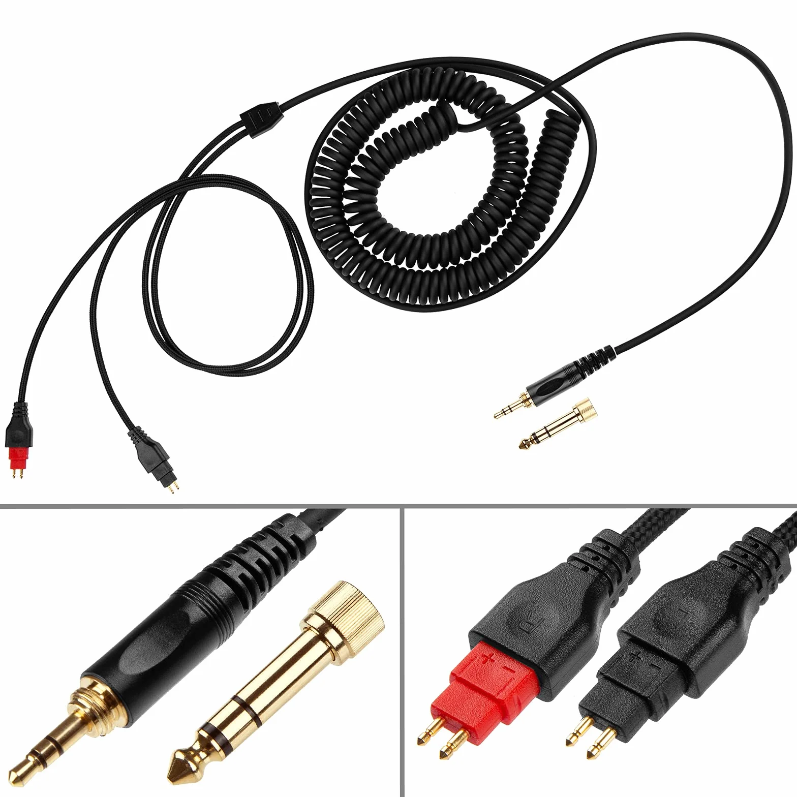 weishan Zwijany przewód słuchawkowy zamiennik do Sennheiser HD650, HD660 S, HD600, HD6XX, HD580, HD565, HD545, HD535, przewód audio 3,5 mm wtyczka 1/20.3 cm i adapter 6,35 mm 1/10.2 cm 5 m