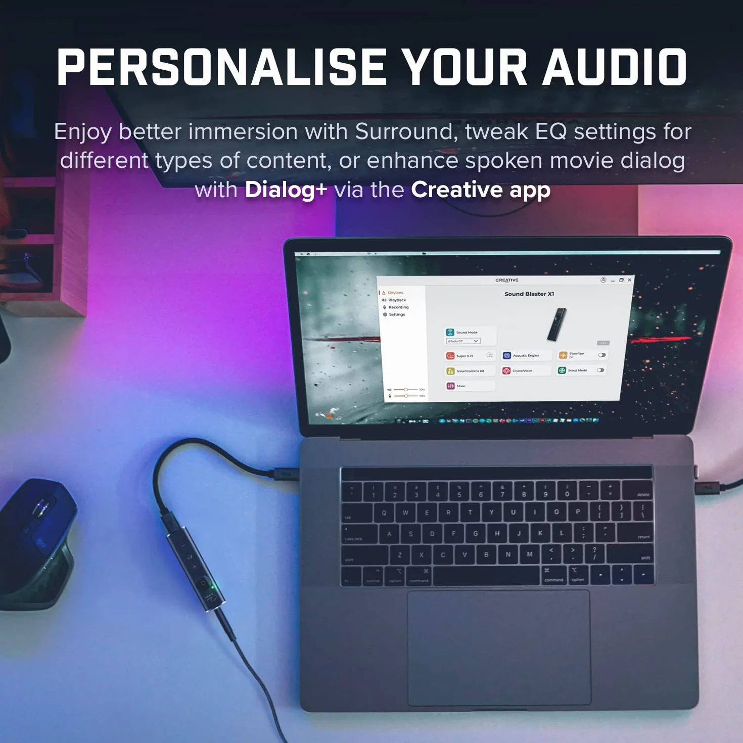 CREATIVE - Sound Blaster X1 - Zestaw słuchawkowy AMP
