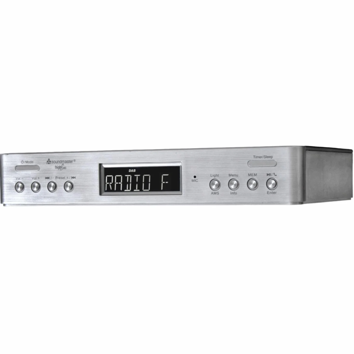 Soundmaster UR2045 radio kuchenne Bluetooth FM DAB DAB+ LED podwójny budzik timer gotowania srebrne