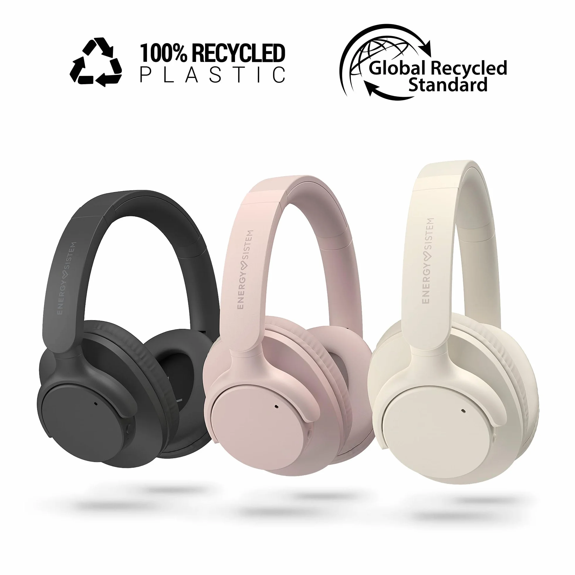 Energy Sistem Radiobeat Słuchawki Bluetooth 5.4, bateria 20h, połączenie wielu urządzeń, składana konstrukcja, radio FM, odtwarzacz MP3 Micro SD, asystent głosowy (biały)