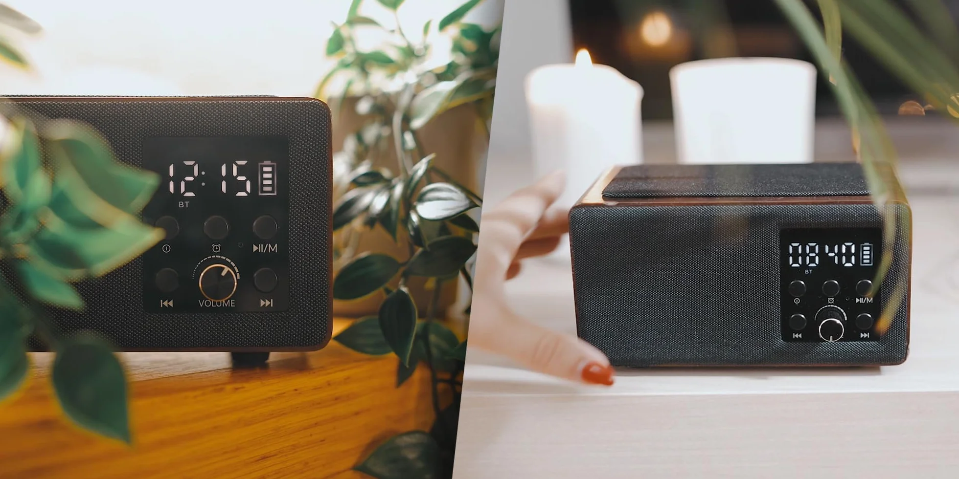 Manta Radio do zegarka w stylu vintage, cyfrowy radiobudzik z Bluetooth z funkcją ładowania, budzik, radio FM, wyświetlacz odbierania połączeń, wyświetlacz do łóżka i timera – RDI910WC
