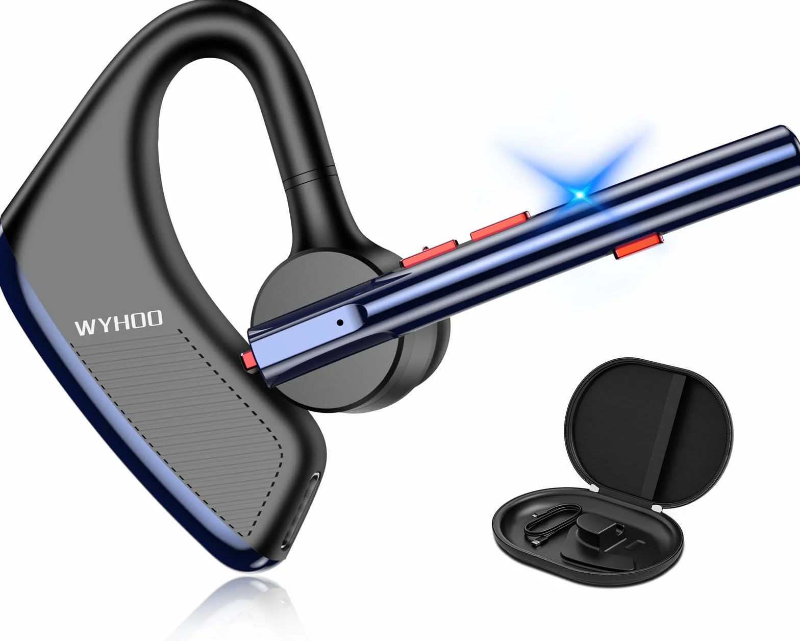 Zestaw słuchawkowy Bluetooth z redukcją szumów, podwójny mikrofon, zestaw głośnomówiący Bluetooth, bezprzewodowy zestaw słuchawkowy 24 godziny, czas rozmowy, do iPhone'a, telefonu komórkowego,