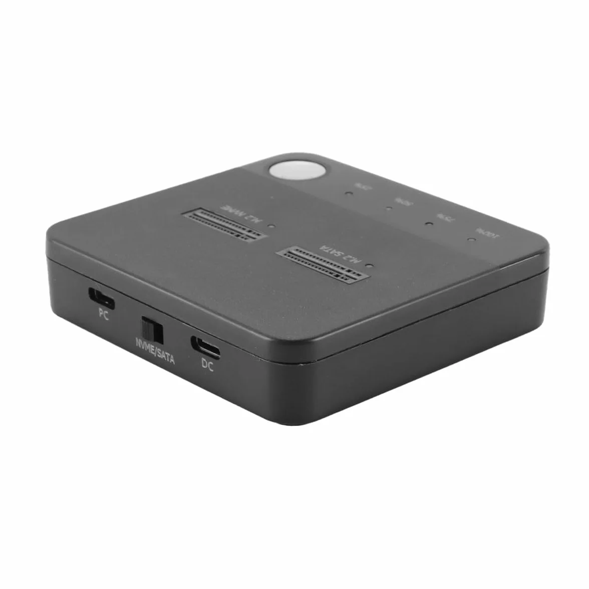 Kloner dysków SSD M.2 NVME/SATA, dwukomorowa obudowa, USB-C, offline klonowanie