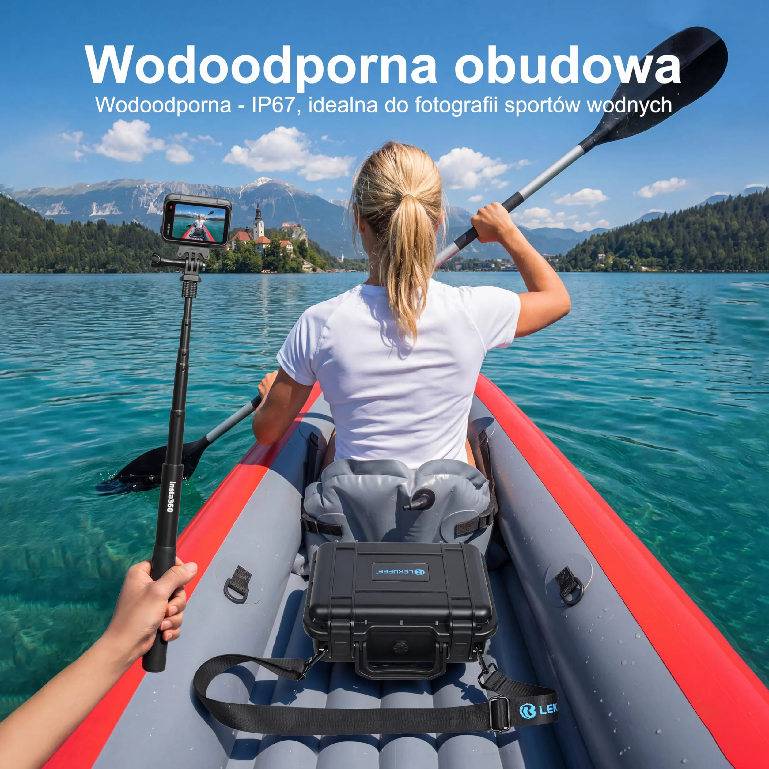 Lekufee Wodoodporny Pokrowiec na Insta360 Ace Pro 2/Insta360 Ace Pro/Insta360 Ace/Kamerę Akcji Transmisję na Żywo oraz Akcesoria (Tylko Pokrowiec）
