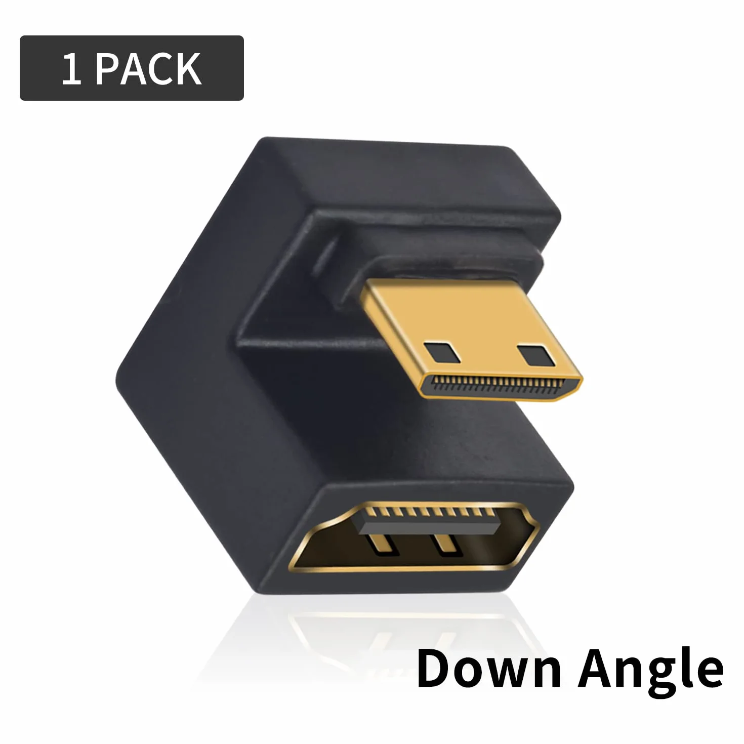Duttek U Shape Mini HDMI do HDMI 8K Adapter, dół kąt HDMI do HDMI Mini Adapter obsługuje 8K@60Hz, 48Gbps dla Camera/laptop/tablet/HDTV/projektor (1 opakowanie)