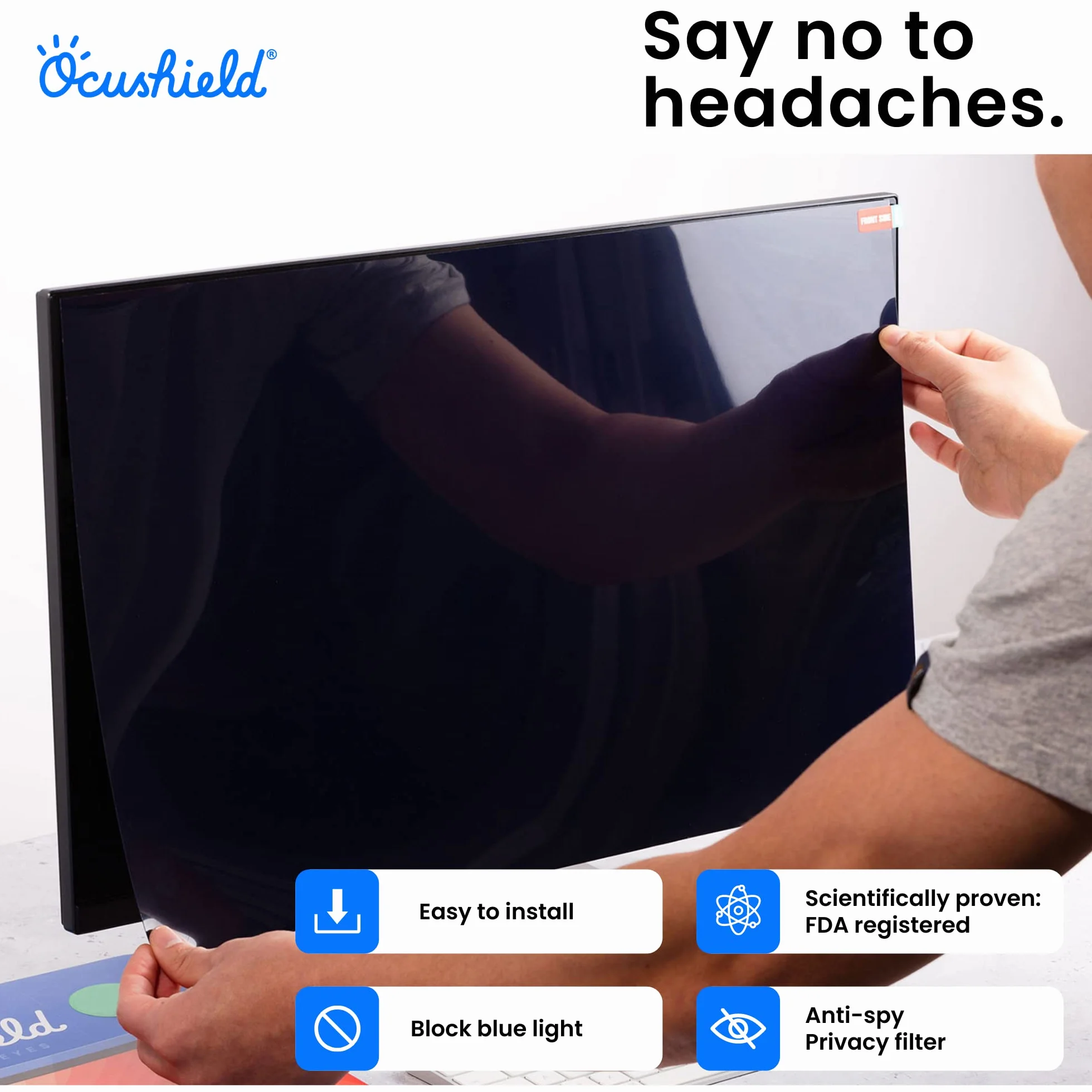 VDU 24" W 16:9 Privacy Anti-glare Anti-bacterial Blue Light Film