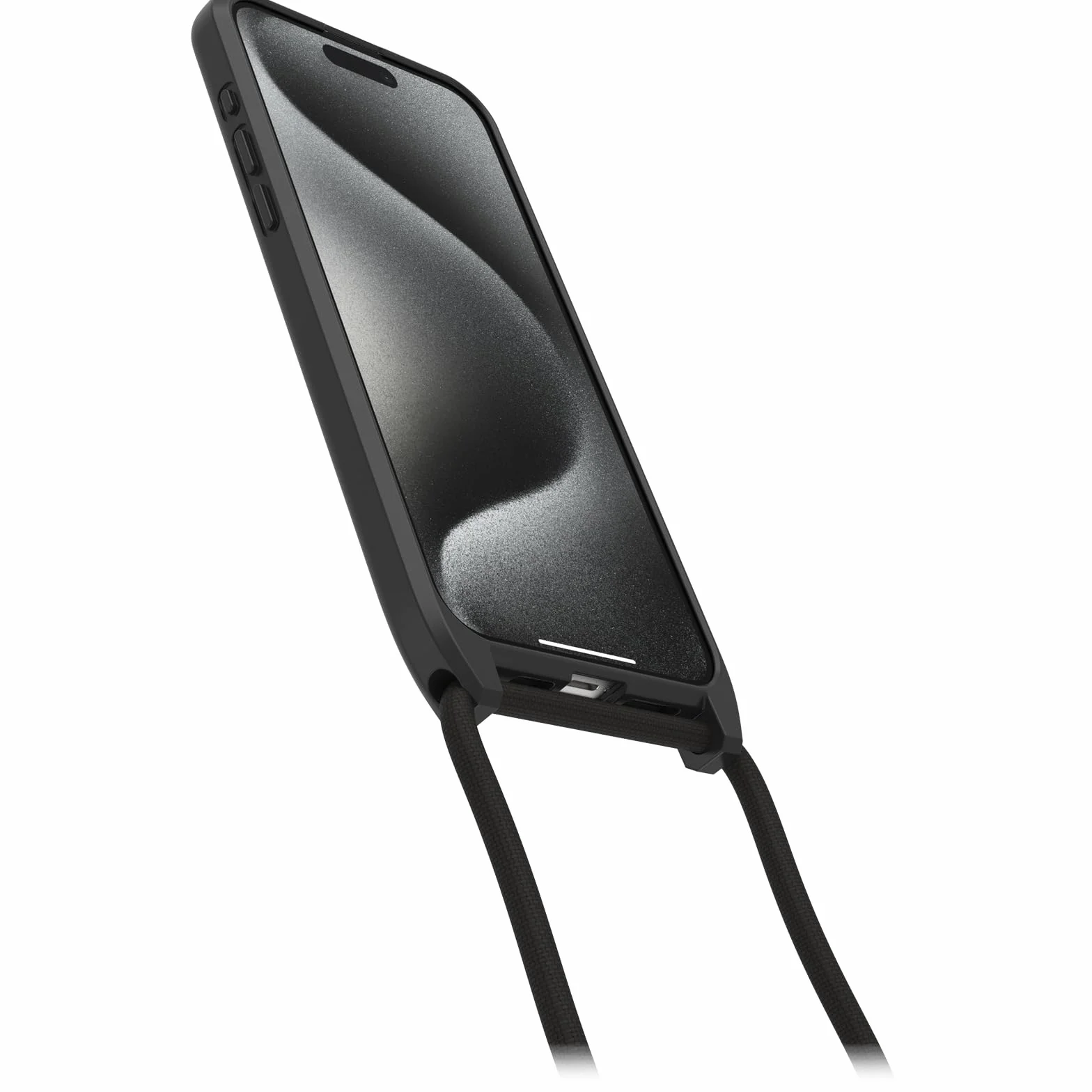 OtterBox React etui z MagSafe na iPhone 15 Pro Max, ultracienkie, z regulowanym paskiem na szyję, czarne