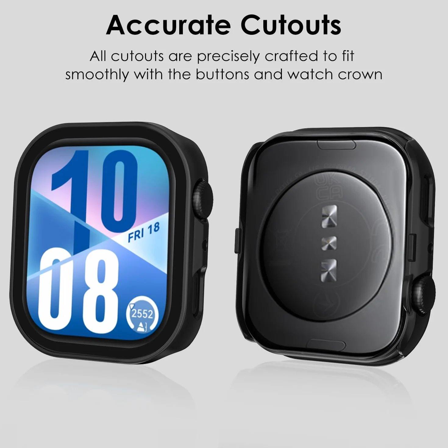 ivoler Twarde etui z poliwęglanu (PC) ze szklaną ochroną wyświetlacza do Huawei Watch Fit 4, pełne pokrycie, odporne na uderzenia, ultracienkie, HD przezroczyste, odporne na zarysowania, 2