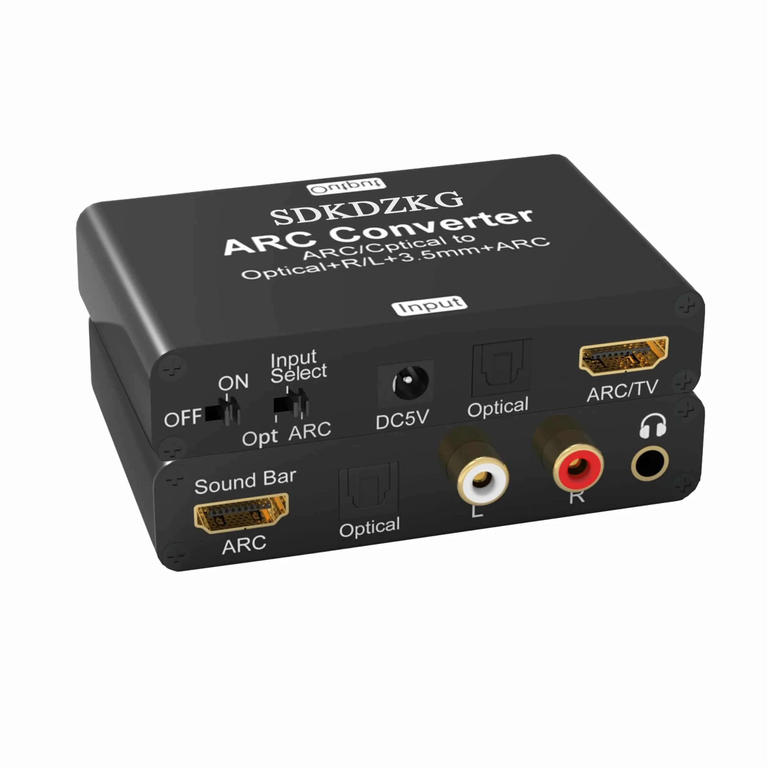 192KHz DAC Konwerter, HDMI ARC Audio Ekstraktor Adapter, HDMI/Cyfrowy Optyczny Toslink SPDIF do Analogowy Optyczny Toslink SPDIF,ARC, L/R lub 3,5 mm Jack Stereo dla HDTV Wzmacniacz Soundbar