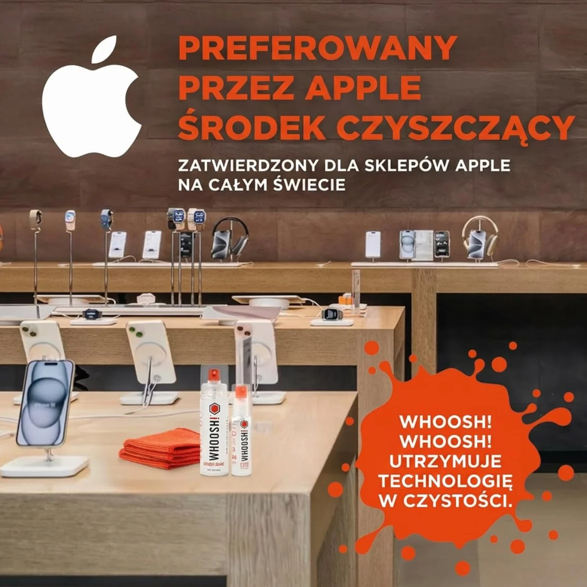WHOOSH! Zestaw do czyszczenia ekranu wielokrotnego użytku - najlepszy do smartfonów, iPadów, okularów, Kindle, ekranu dotykowego i telewizorów - 1 butelkę 500 ml + (35 x 35 cm) szer.! Materiał