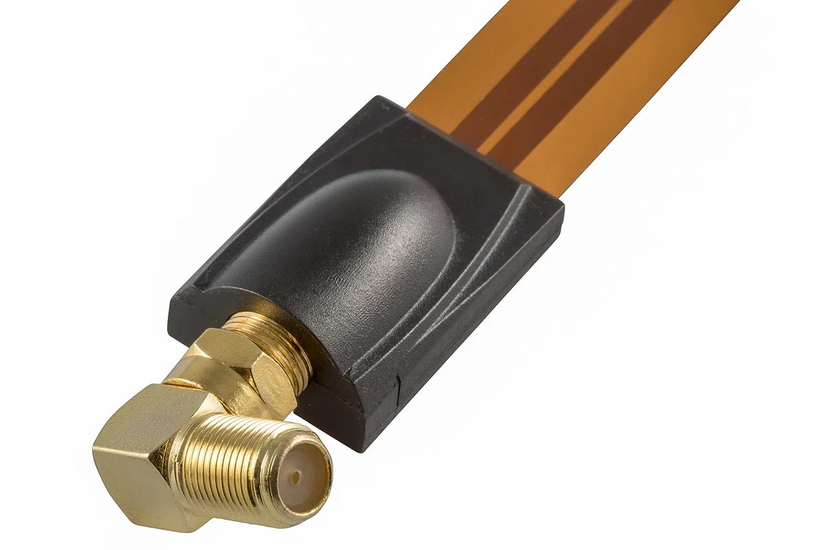 Poppstar 8 adapterów antenowych kątowych (zagiętych pod kątem 90 stopni) (złączka koncentryczna na wtyk typu F) wtyk kątowy do kabla koncentrycznego- antenowego, pozłacane