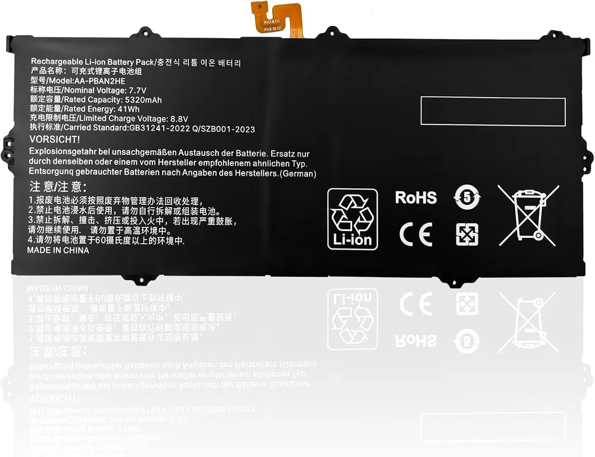 Bateria do laptopa AA-PBAN2HE kompatybilna z Samsung Galaxy Book Go 340XDA NP340XLA XE340XDA-KA3US-RB XE340XDA-KA1US XE340XDA-KA3 Seria XE340xda-ka1it (7,7 V 37Wh)
