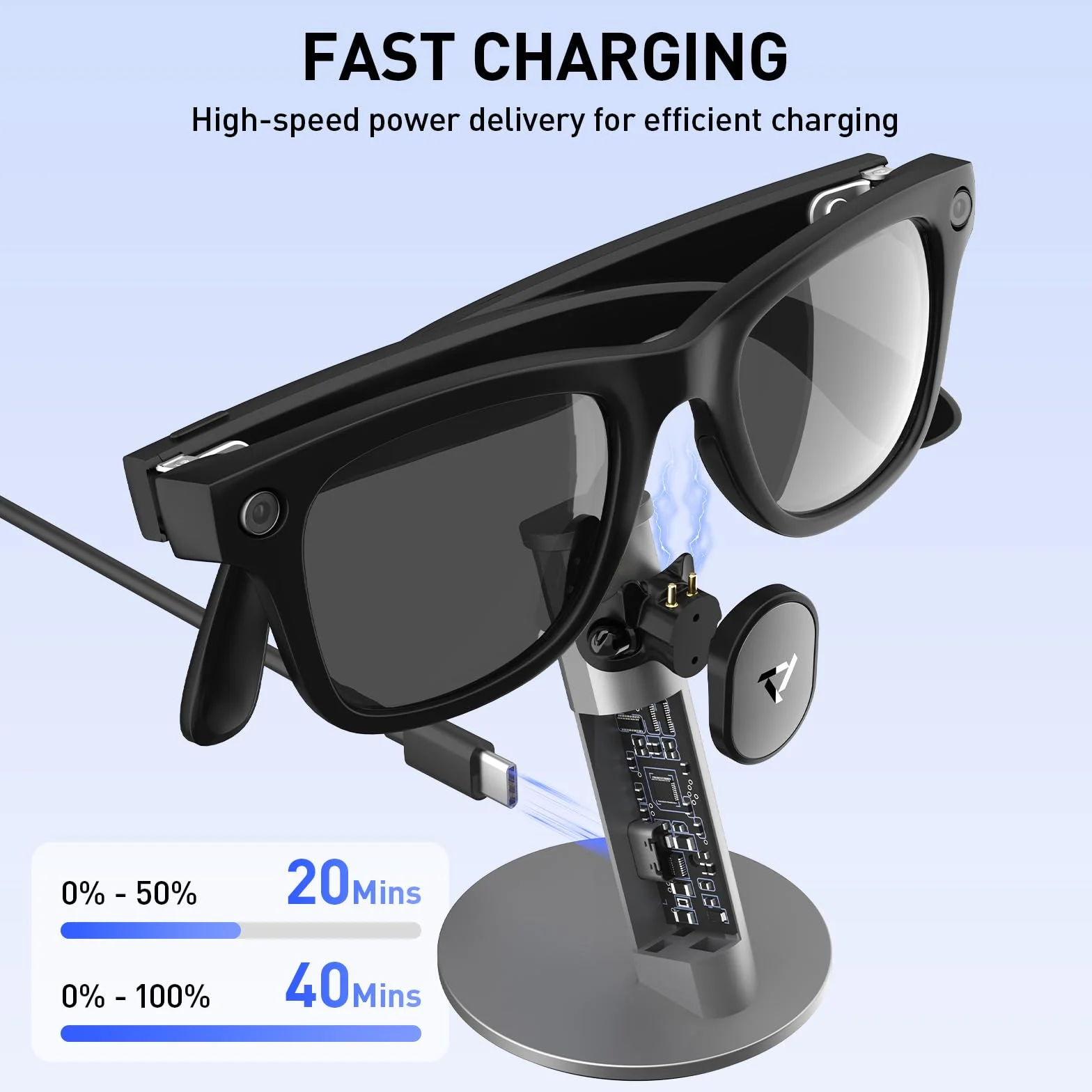 PRISMXR Stojak ładujący Carina S1 do okularów Ray-Ban Meta szary