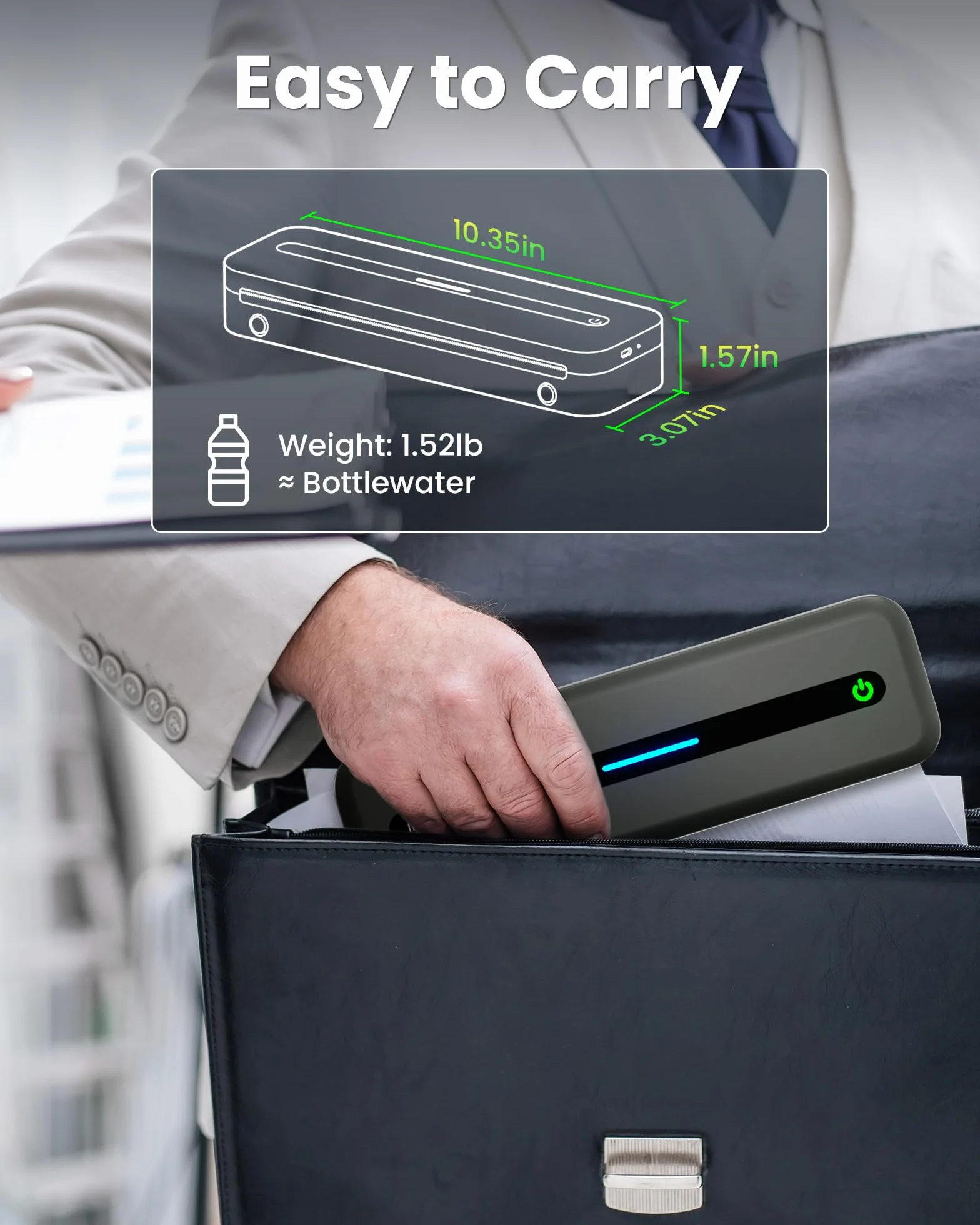 Itari Przenośna drukarka Bluetooth, drukarka termiczna A4, przenośna, aktualizacja, drukarka 300 DPI, mała do telefonu komórkowego