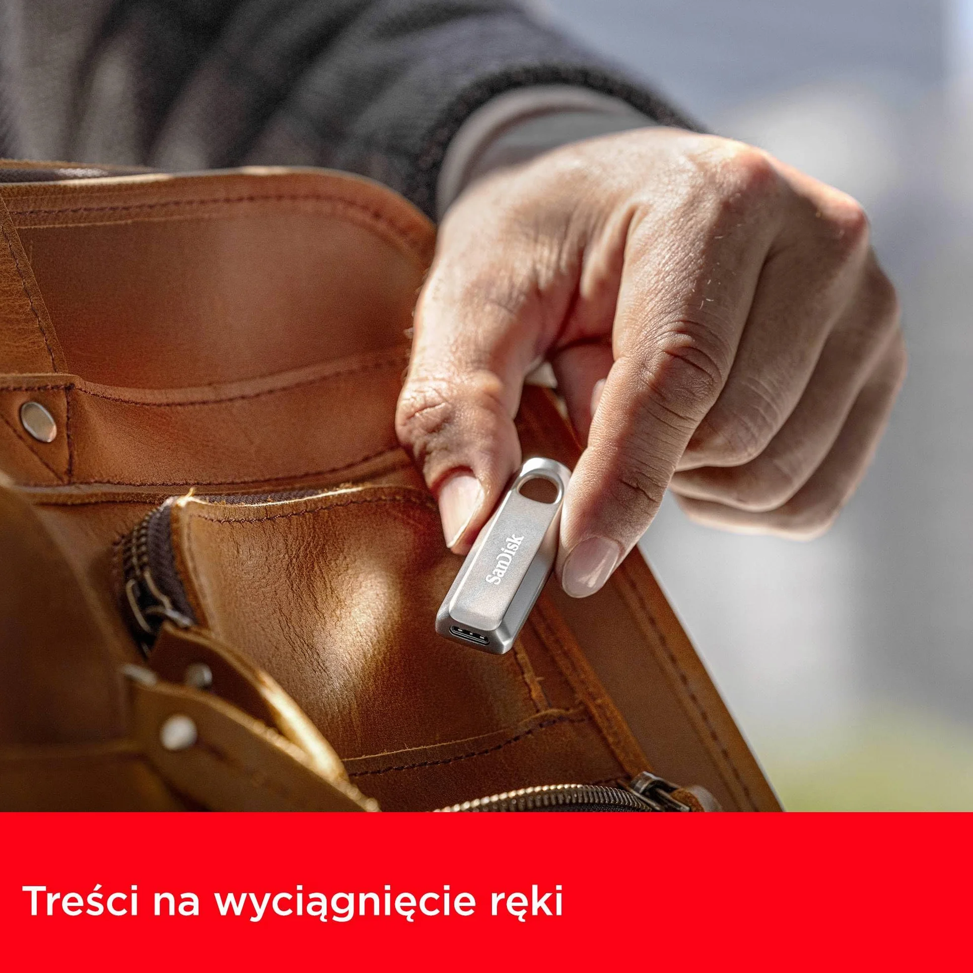 SanDisk 512 GB Ultra luksusowy dysk flash USB typu C, prędkość odczytu do 400 MB/s chowane złącze, wysokiej klasy metalowa obudowa, srebrna