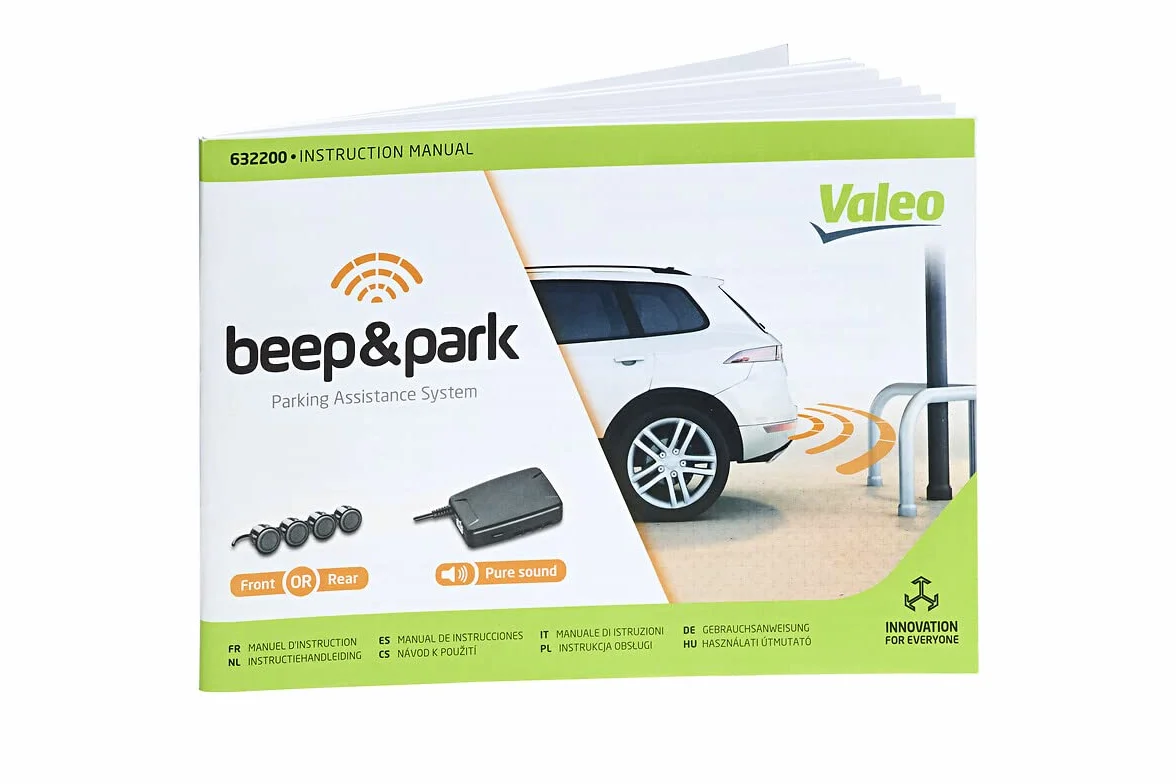 VALEO 632200 - System Czujników Parkowania - Zestaw Beep&Park: 4 Czujniki + 1 Głośnik - Przedni lub Tylny Montaż