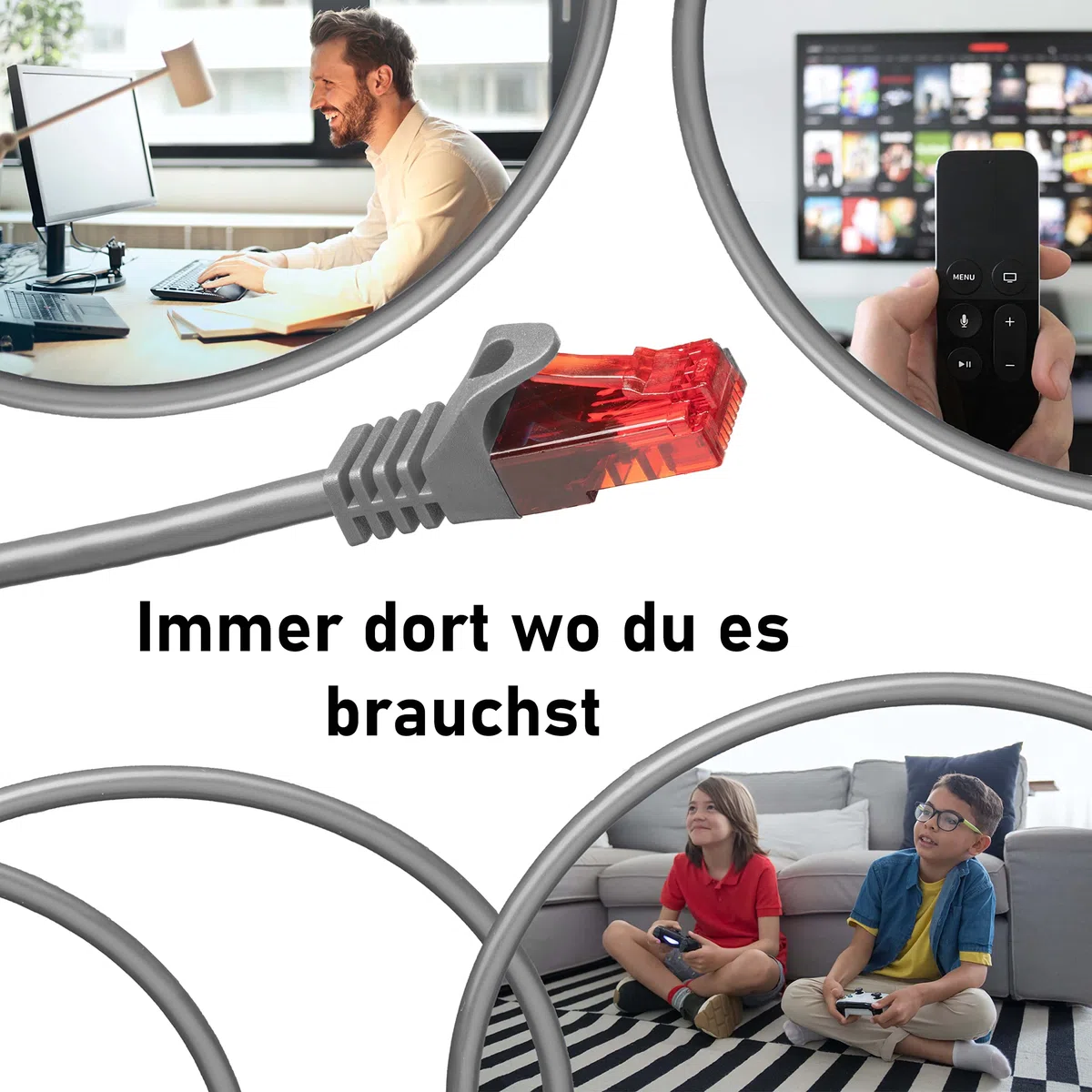 BIGtec 3 m Gigabit Ethernet LAN kabel sieciowy szary