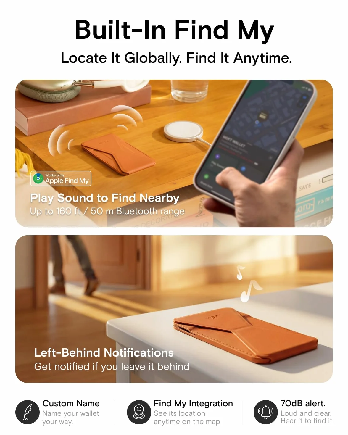 MOFT Trackable Wallet Stand, czerwony, 2 Karten, Minimalistyczny