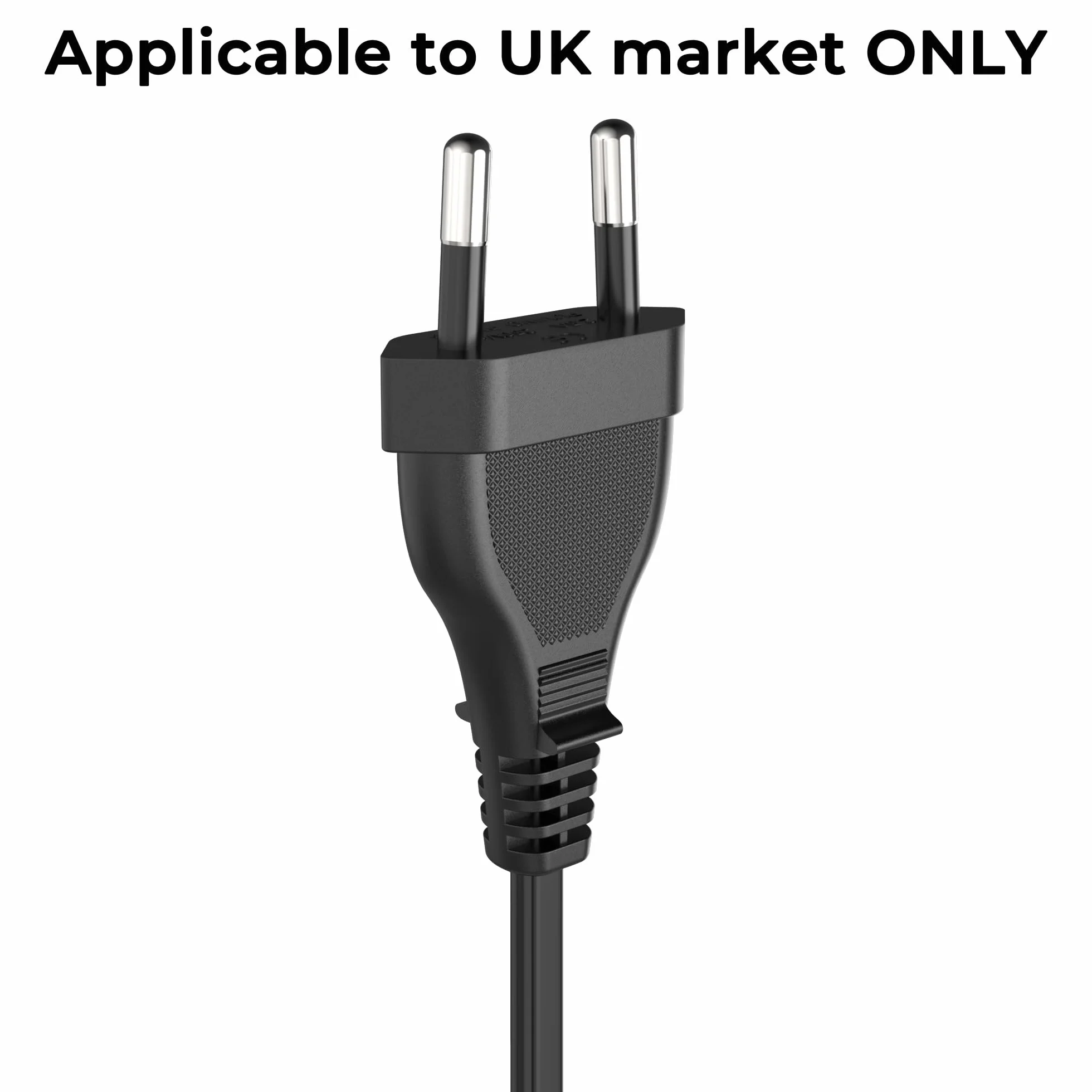 Tobfit Czarny przewód zasilający 2 m, kabel zasilający, C7, wtyczka euro do PS5 / PS4 / PS3 / Xbox serii X/S, C7, gniazdo euro, kabel sieciowy do małych urządzeń