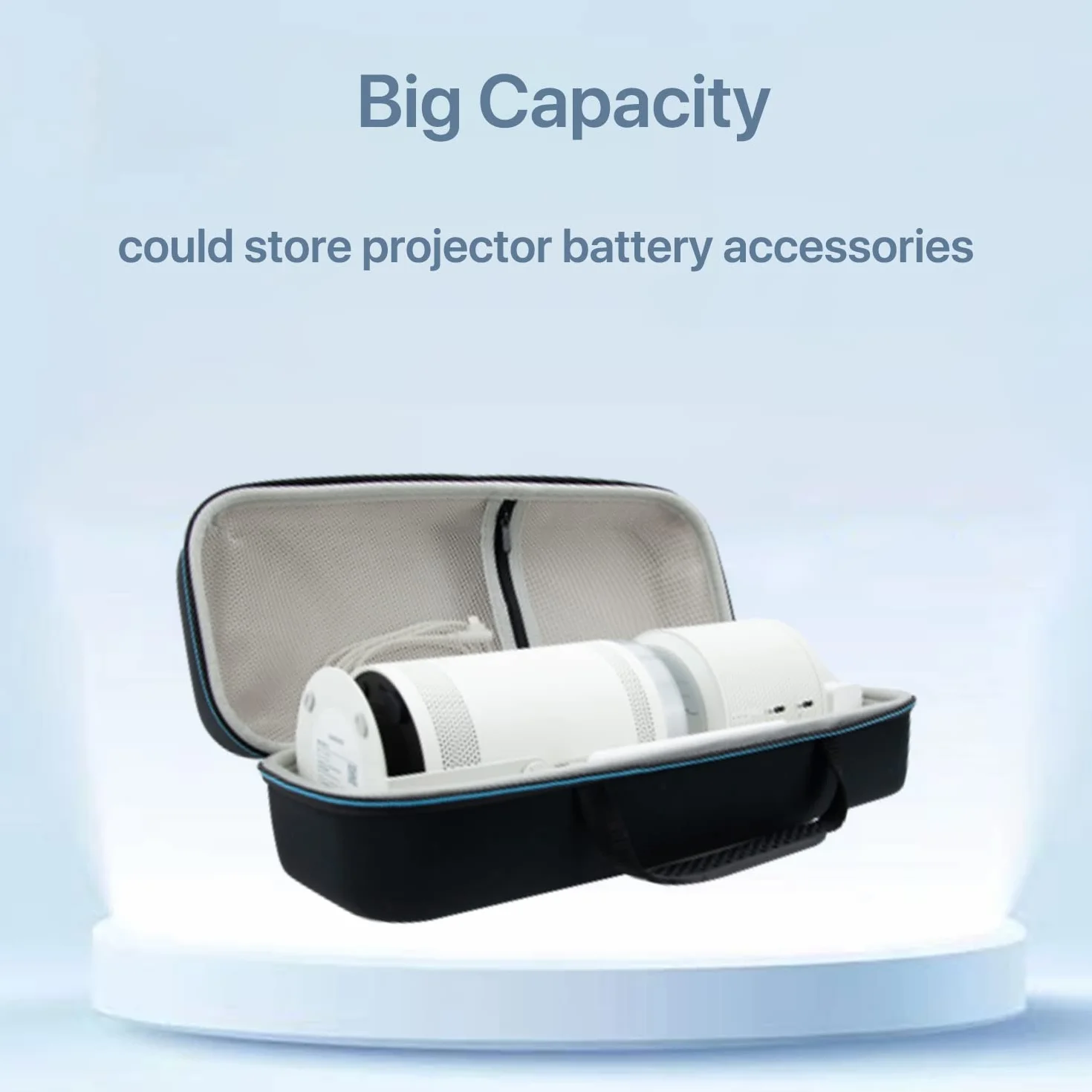 Ochronne etui dla projektora Samsung The Freestyle i akumulatora z akcesoriami, przenośne pudełko ochronne EVA, Czarny, Nowoczesny
