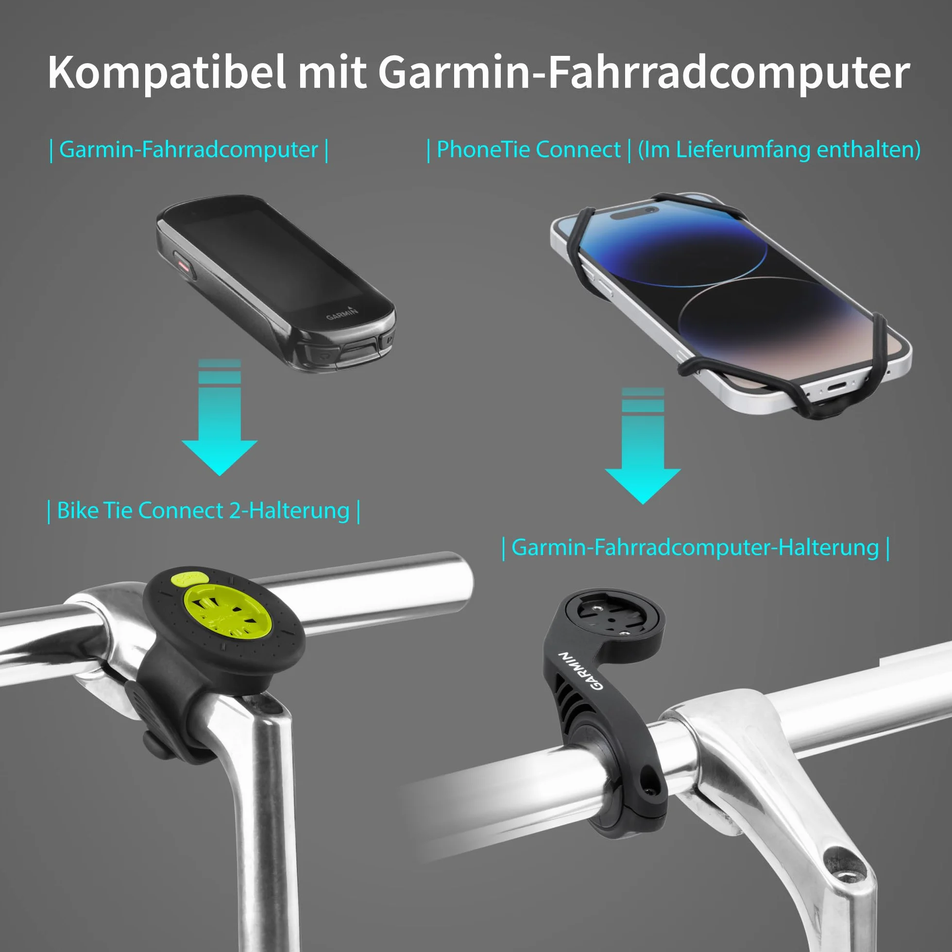 Bone Run and Bike Tie Connect Kit 2 magnetyczne, obracane o 360° szybkozłączki 2 w 1, uchwyty na telefon komórkowy do joggingu, jazdy na rowerze, uniwersalna, sportowa bransoletka, uchwyt na rower