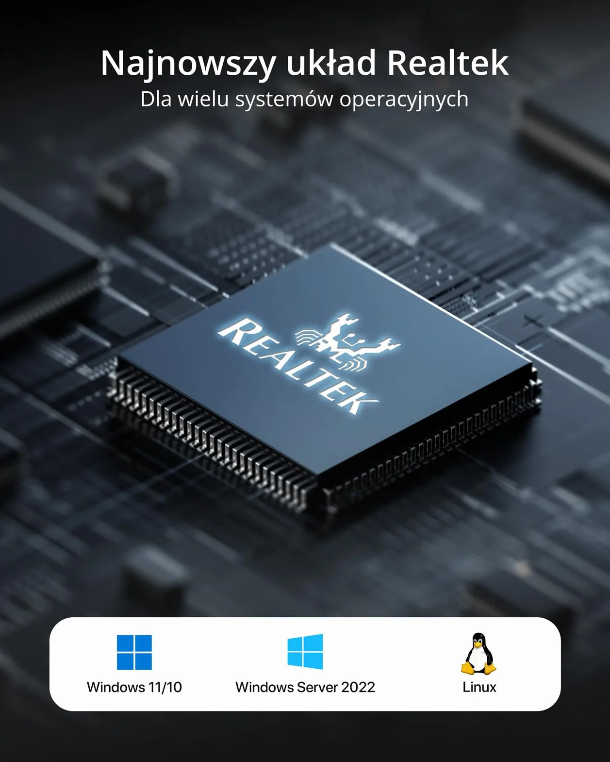 BrosTrend Karta sieciowa 5 Gb PCIe niskoprofilowa Ethernet PCI Express dla Windows 11/10 Server 2022