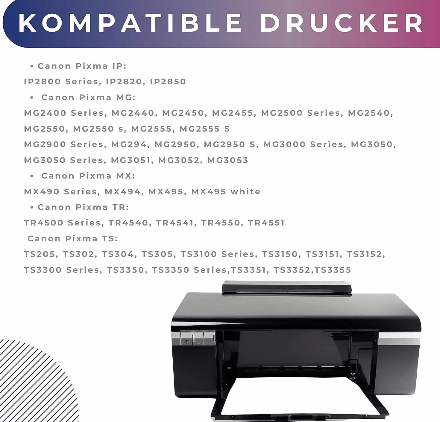 GP TONER Tusz zamiennik do Canon PG-545XL CL-546XL do Pixma MX494 MX495 MG2450 MG2550 MG2550S MG2555 MG2555S iP2850 MG2950 MG3050 TS3150 TR4550 (CL-546XL Kolor)