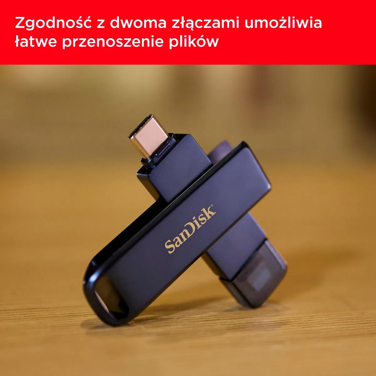 SanDisk Napęd telefoniczny 128 GB, pamięć USB do iPhone'a, iPada, PC i Mac (pamięć 2 w 1, złącza Lightning i USB typu C, automatyczna kopia zapasowa, ochrona hasłem, metaliczne niebo