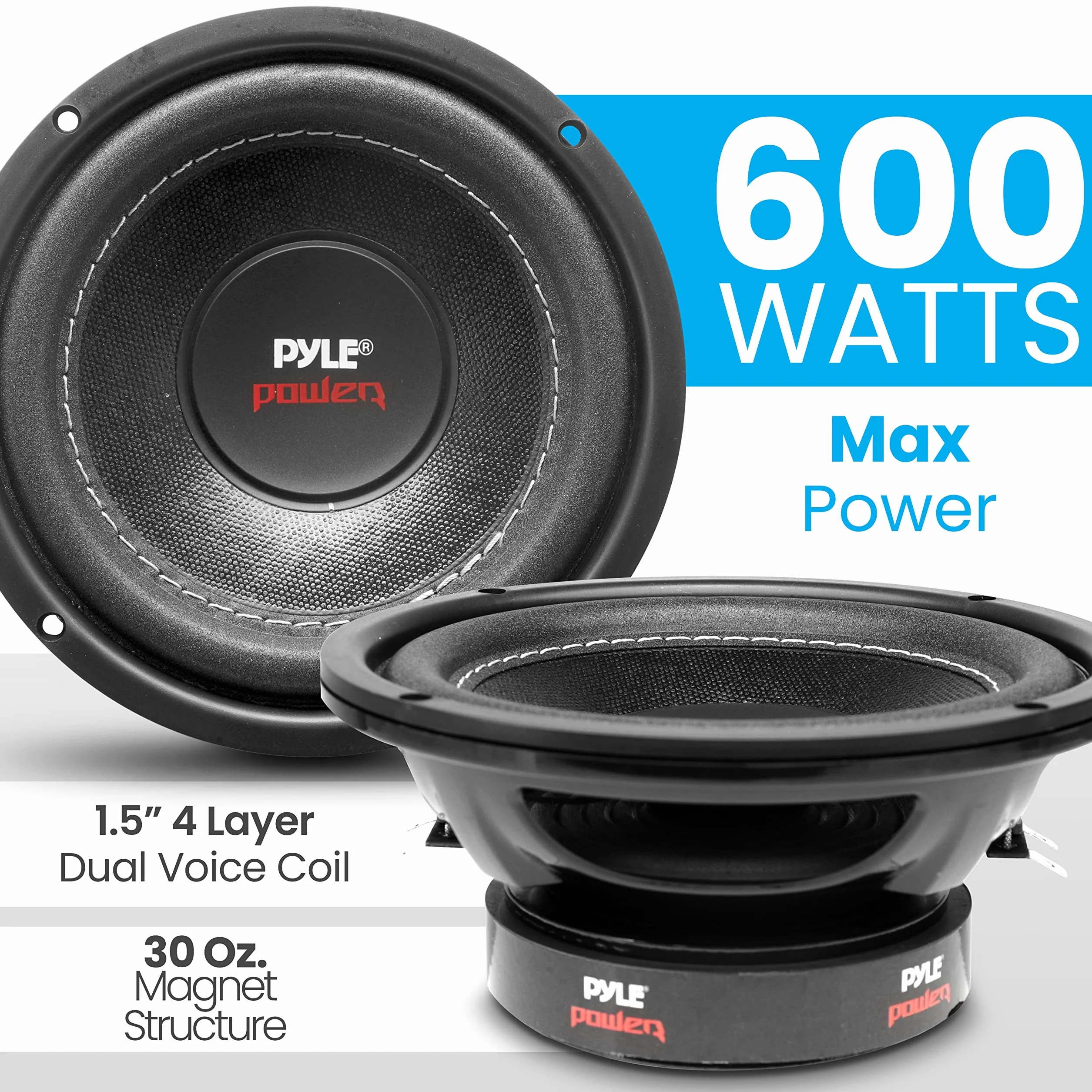 Pyle PLPW6D 6.5" 600W Dual Voice Coil 4 Ohm Car Subwoofer Speaker