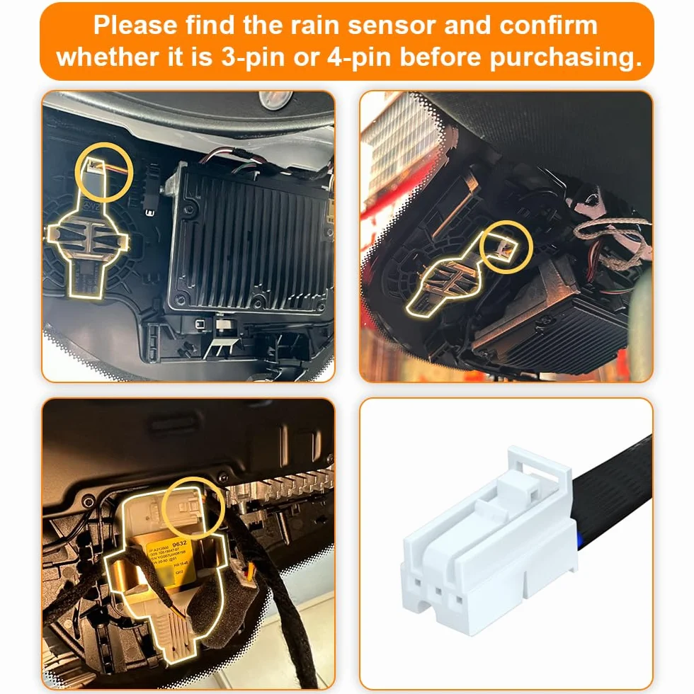 Dashcam Adapter (3-Pin) odpowiedni do Mercedes-Benz, wyświetlacz LED Zasilanie USB, Podłącz do lusterka tylnego widoku, wyjście 5V 12V, Łatwe w instalacji D3-022