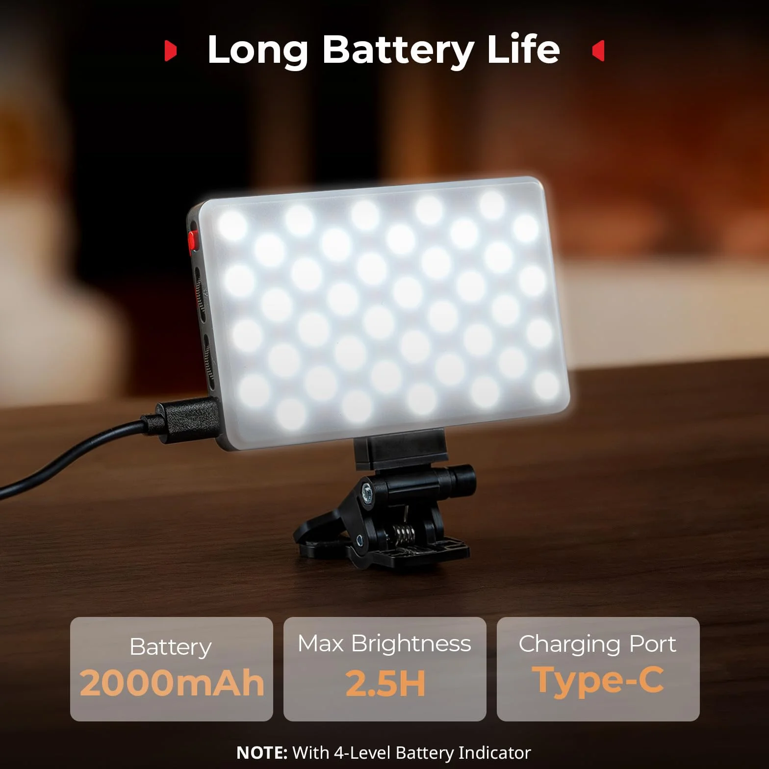 SMALLRIG M3 Magnetyczne światło wideo LED 120 diod 2000 mAh 2700K-6500K Clip-on do iPhone'a iPada