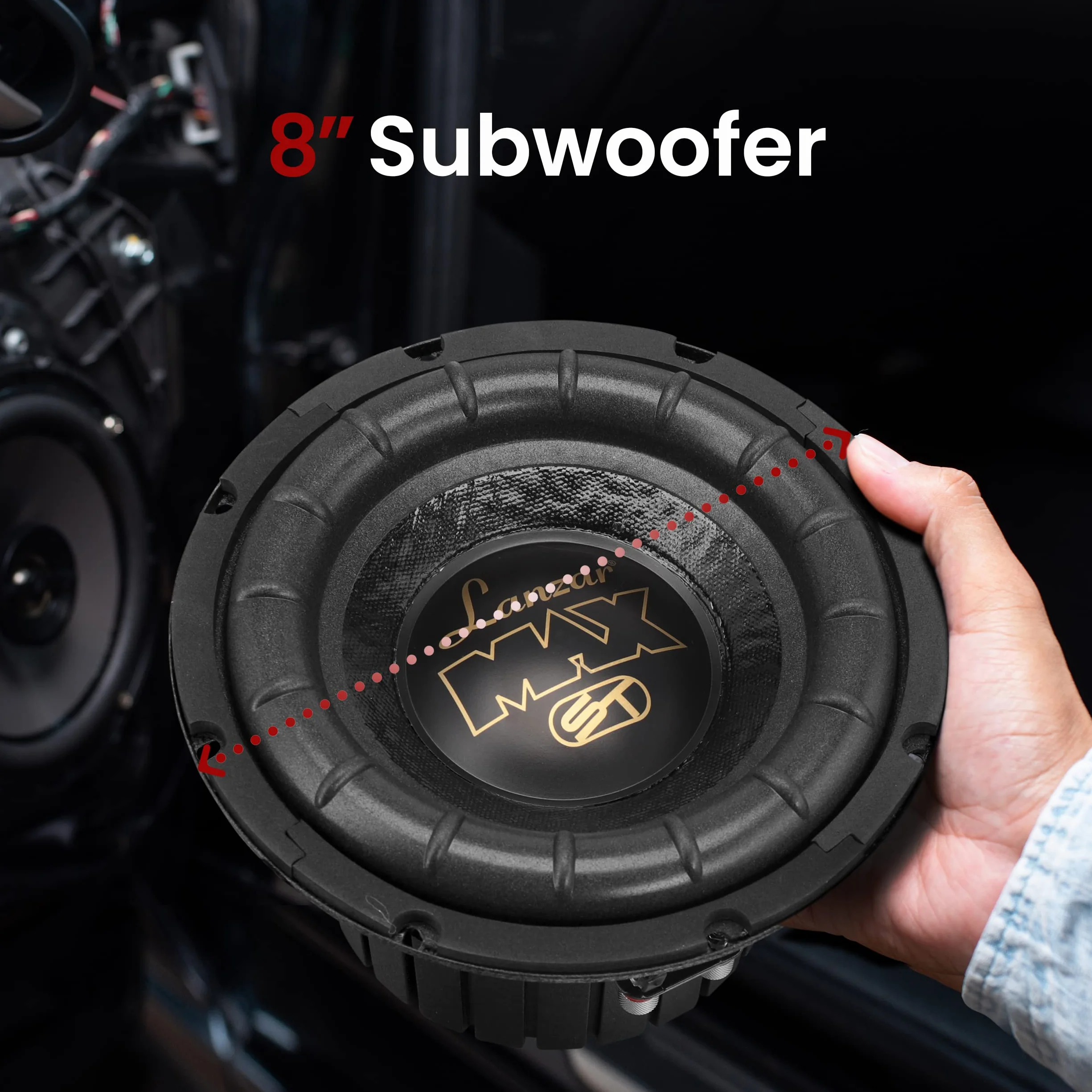 Lanzar MAX8 8'' 600 W sterownik subwoofera do małych obudów